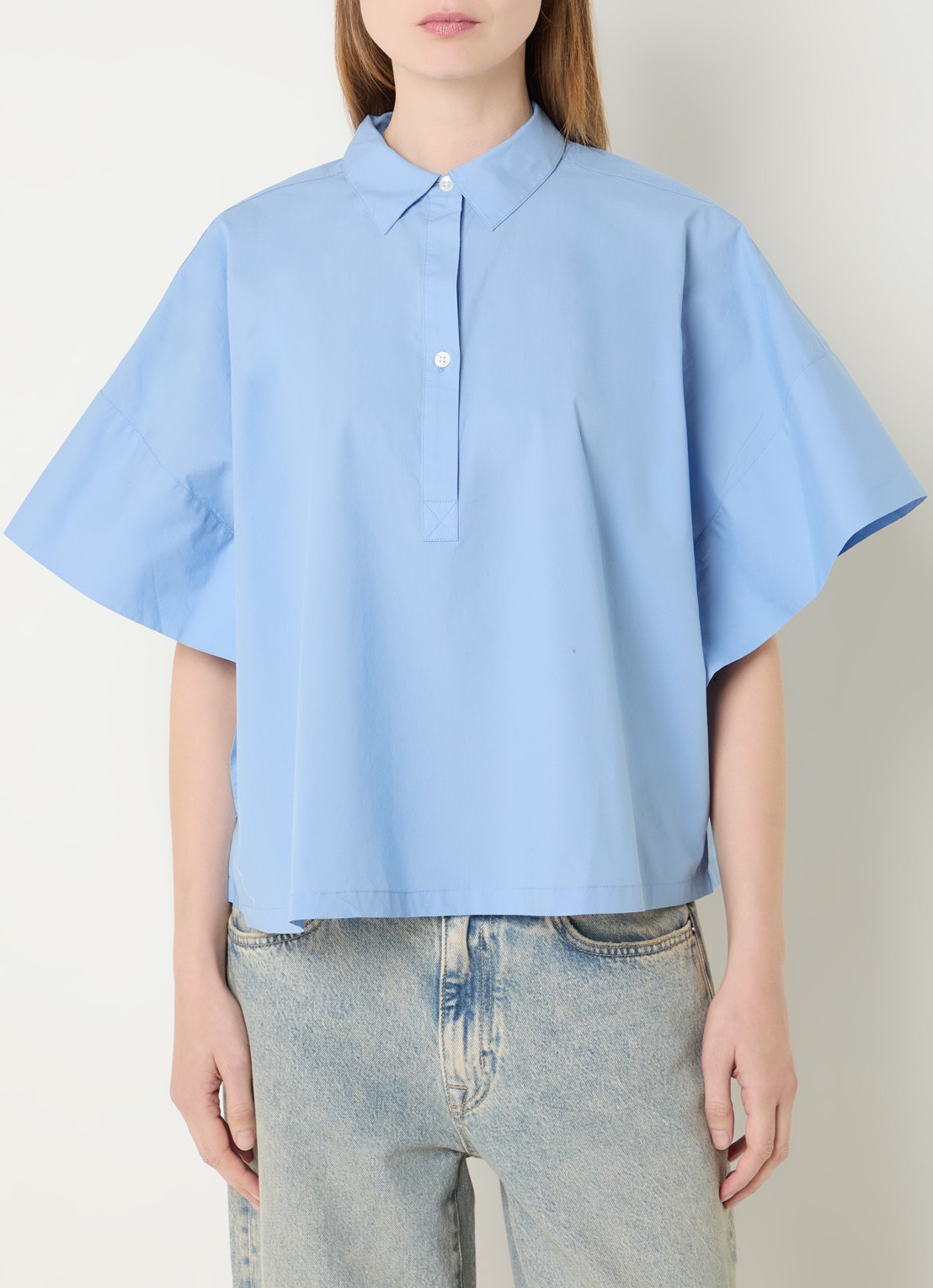 Bellerose Cair tuniek met vlindermouw - detail blauwgrijs