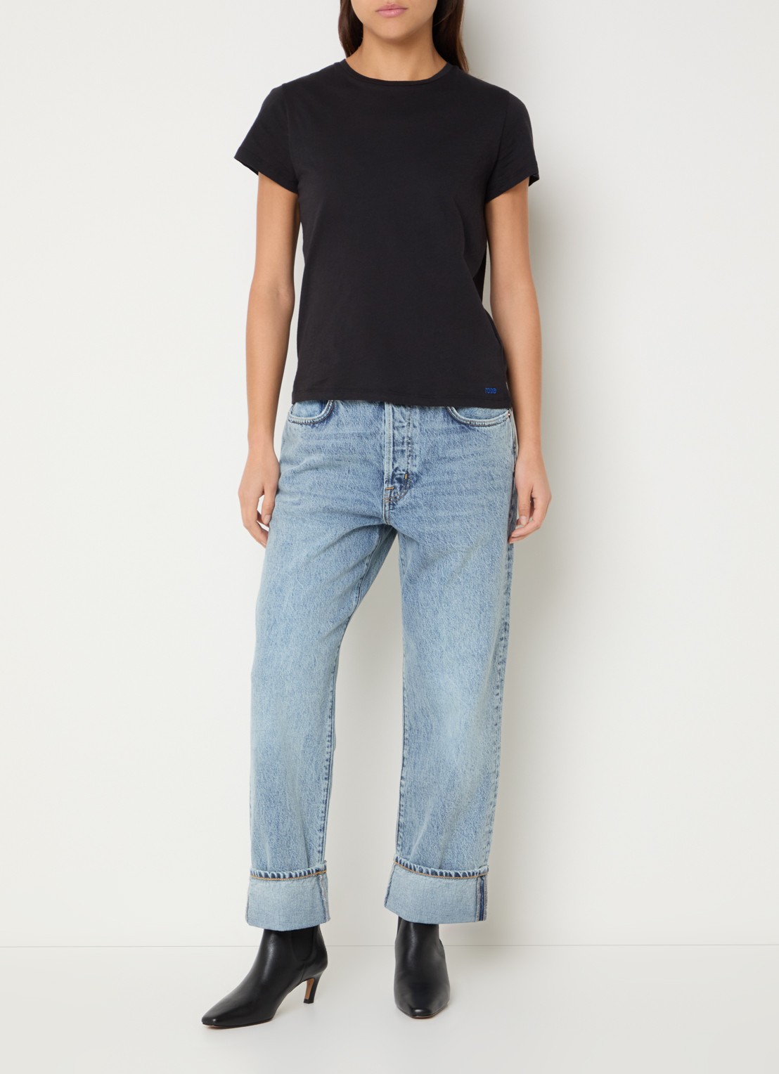 Bellerose Covi T-shirt met ronde hals - voorkant 2 zwart