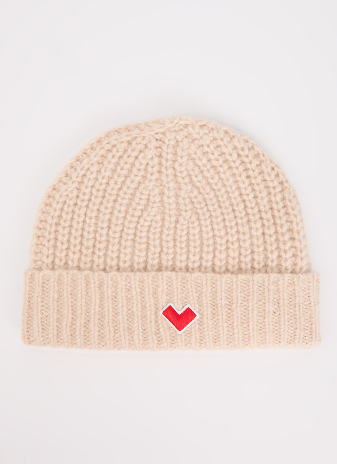 Bellerose Detha grofgebreide muts in wolblend - voorkant beige