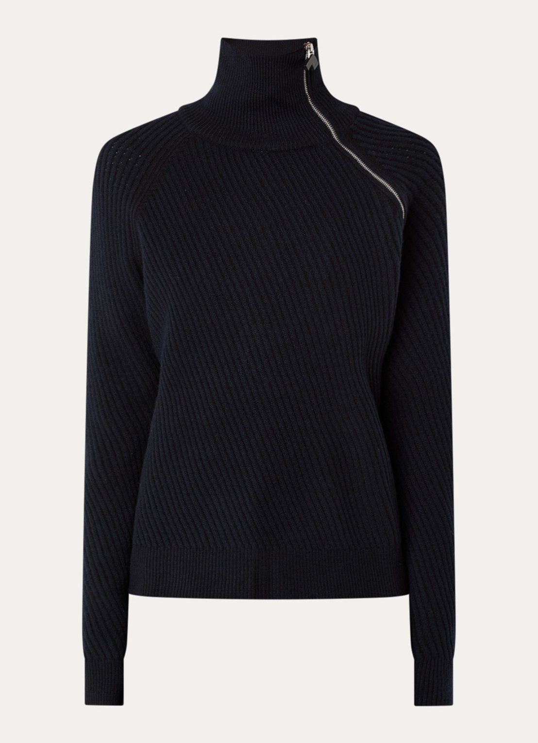 Bellerose Dorry grofgebreide trui van merino wol - voorkant 2 donkerblauw