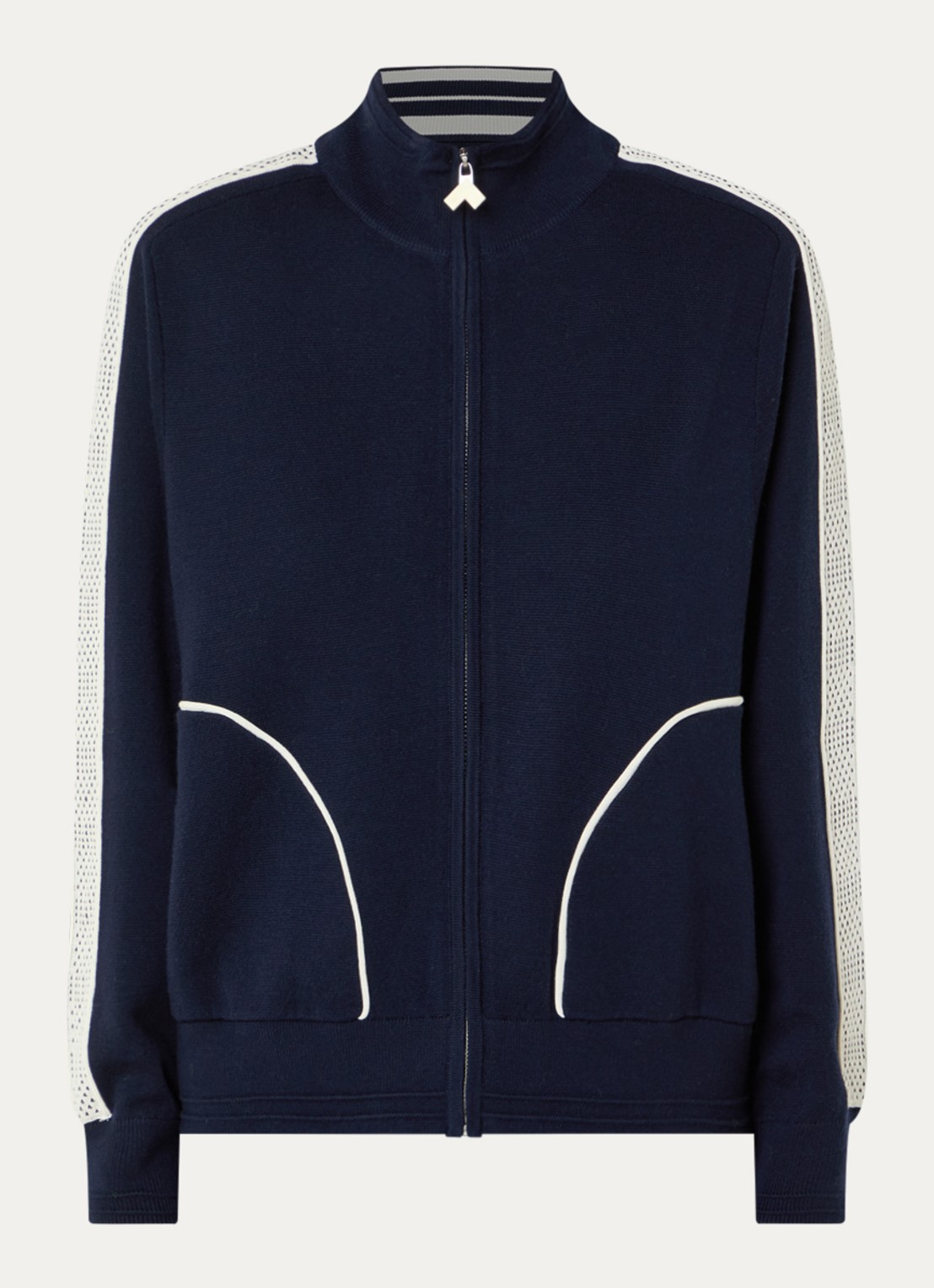 Bellerose Dousy fijngebreid vest met ritszakken - voorkant 2 donkerblauw