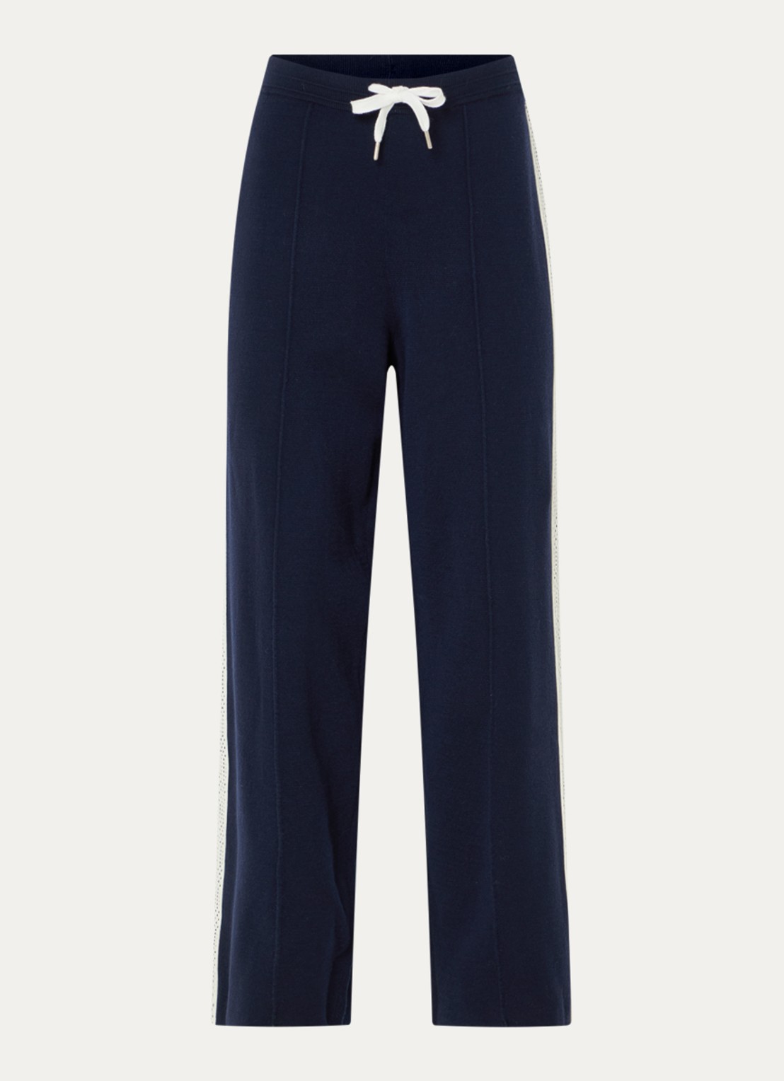 Bellerose Douts high waist loose fit joggingbroek in wolblend - voorkant 3 donkerblauw