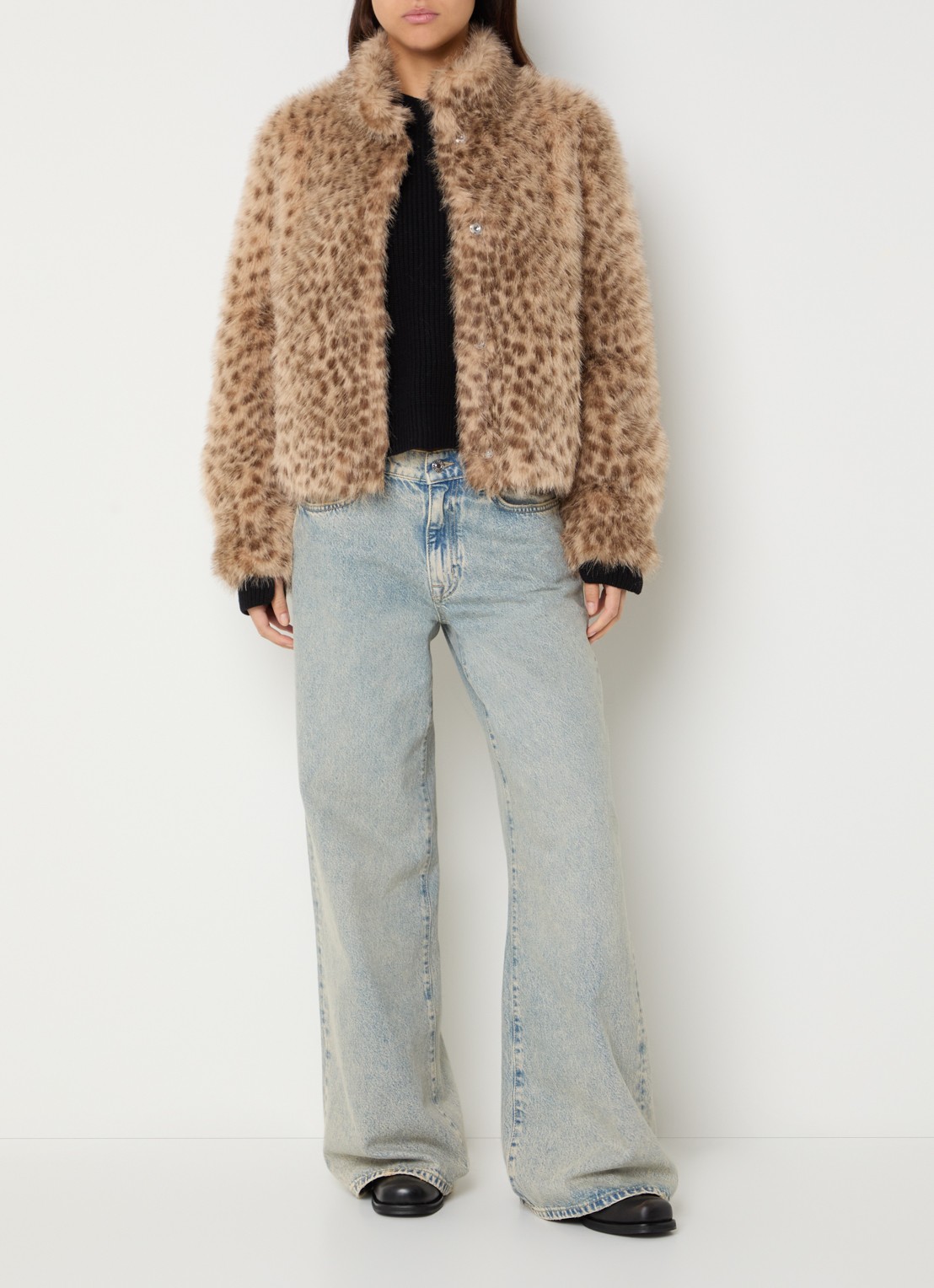 Bellerose Enjoy jack van imitatiebont met steekzakken - voorkant 3 camel