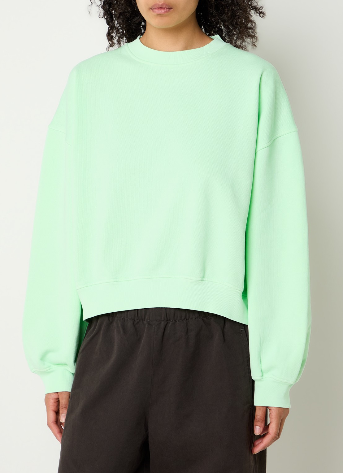 Bellerose Fancy cropped sweater met ronde hals - detail 2 mint