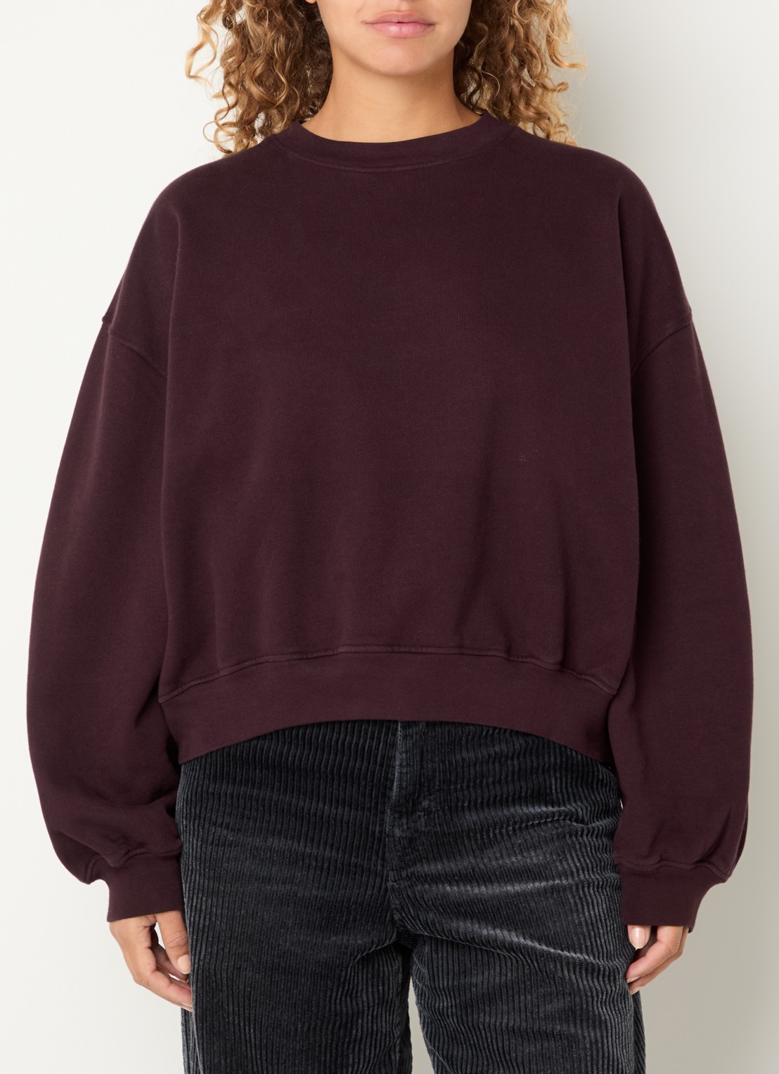 Bellerose Fancy sweater met ballonmouw - detail bordeauxrood
