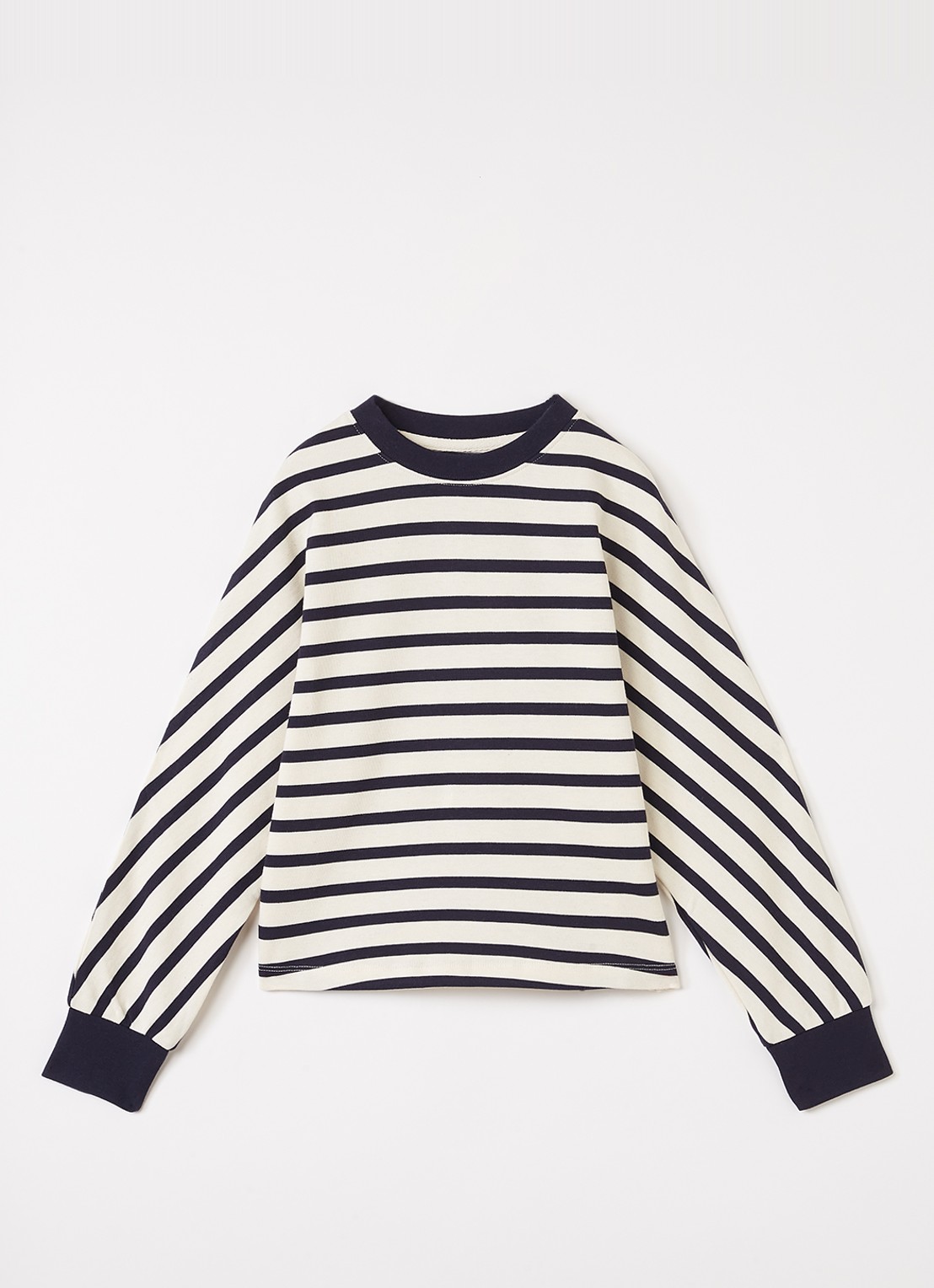 Bellerose Favi longsleeve met streepprint - voorkant 2 gebroken wit