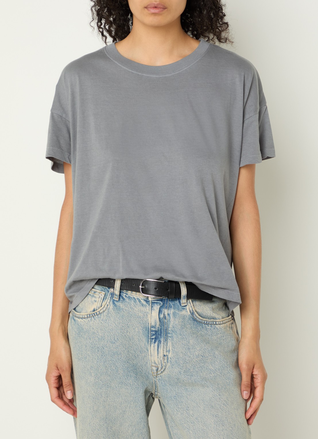 Bellerose Felia oversized T-shirt met ronde hals - detail grijs