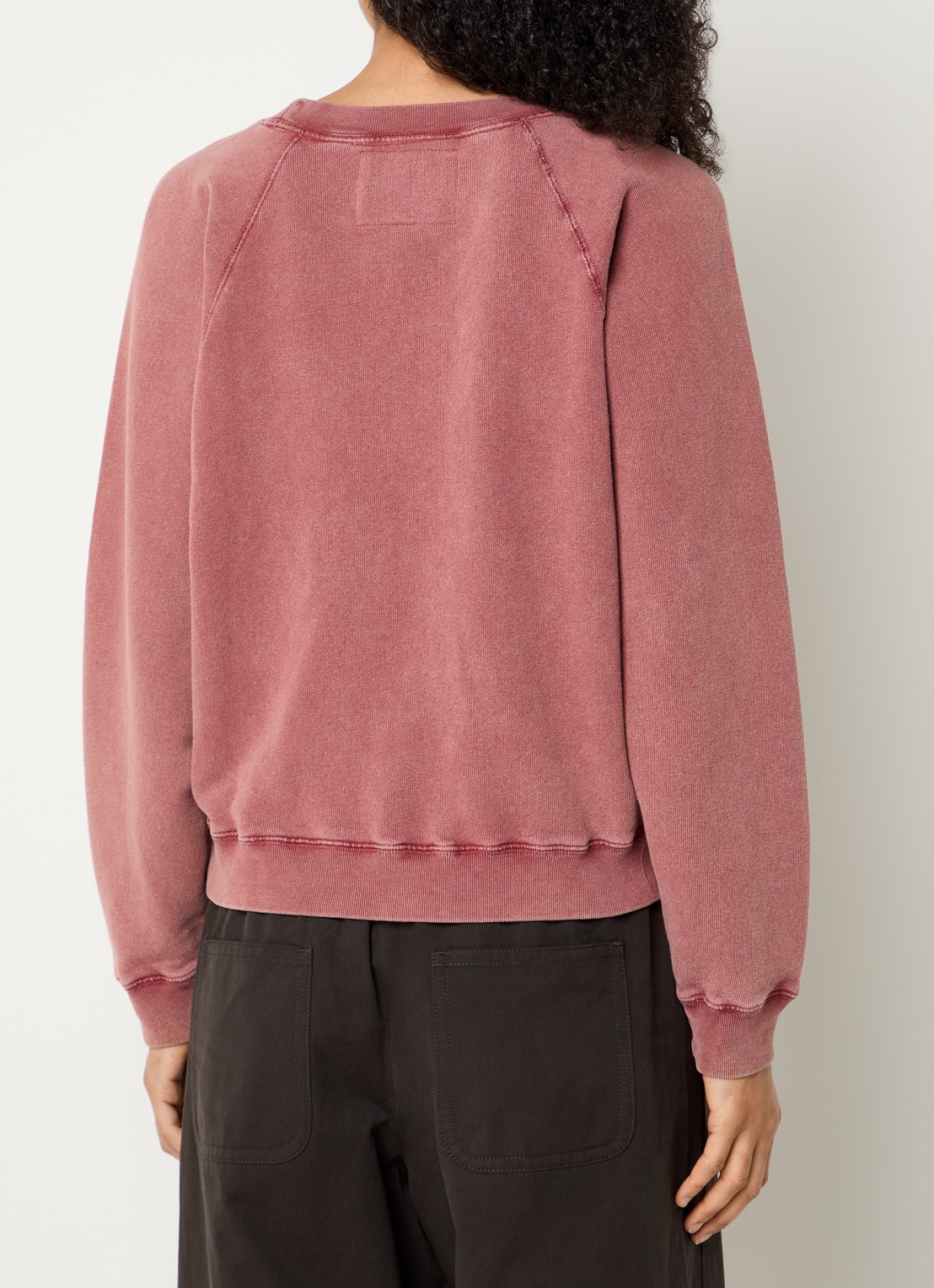 Bellerose Fella sweater met ronde hals - achterkant 4 khaki
