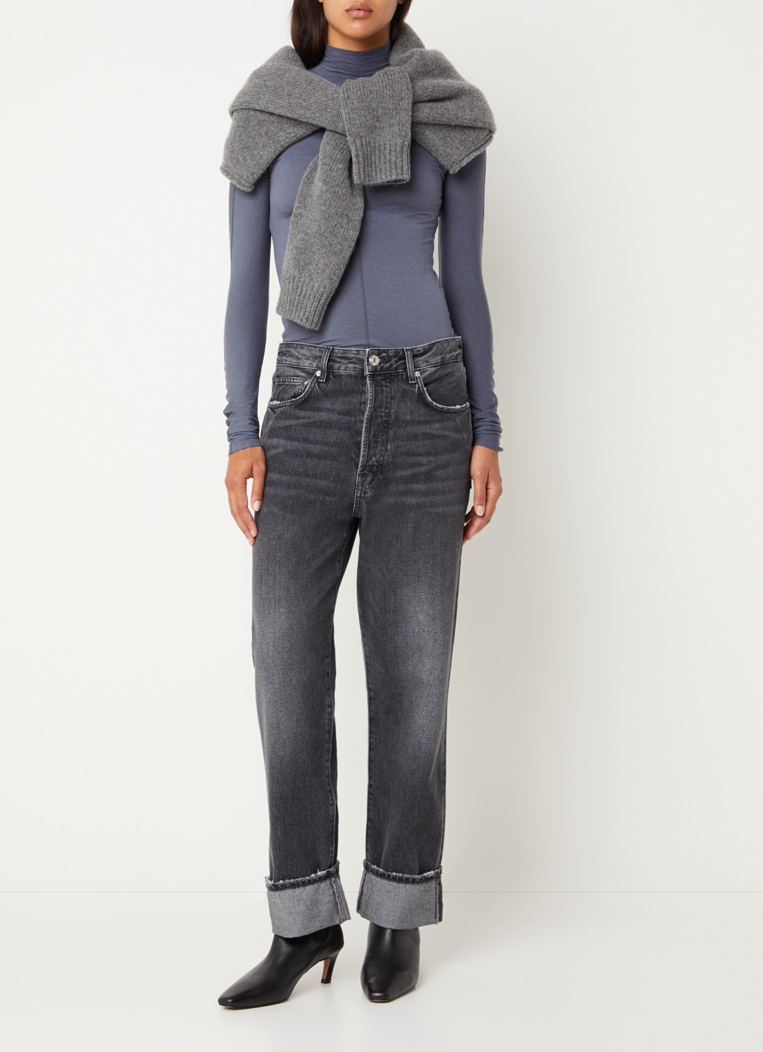 Bellerose Flawy trui met col - voorkant 3 gebroken wit