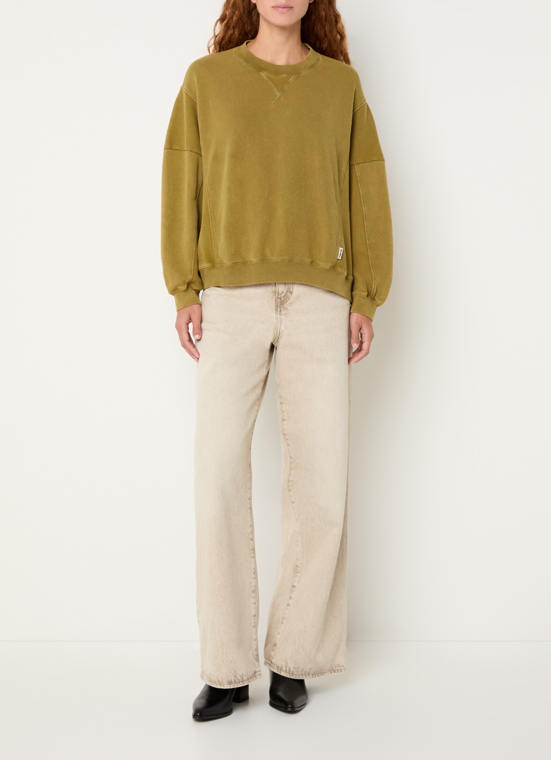 Bellerose Flipos sweater met ronde hals - voorkant 3 mosgroen