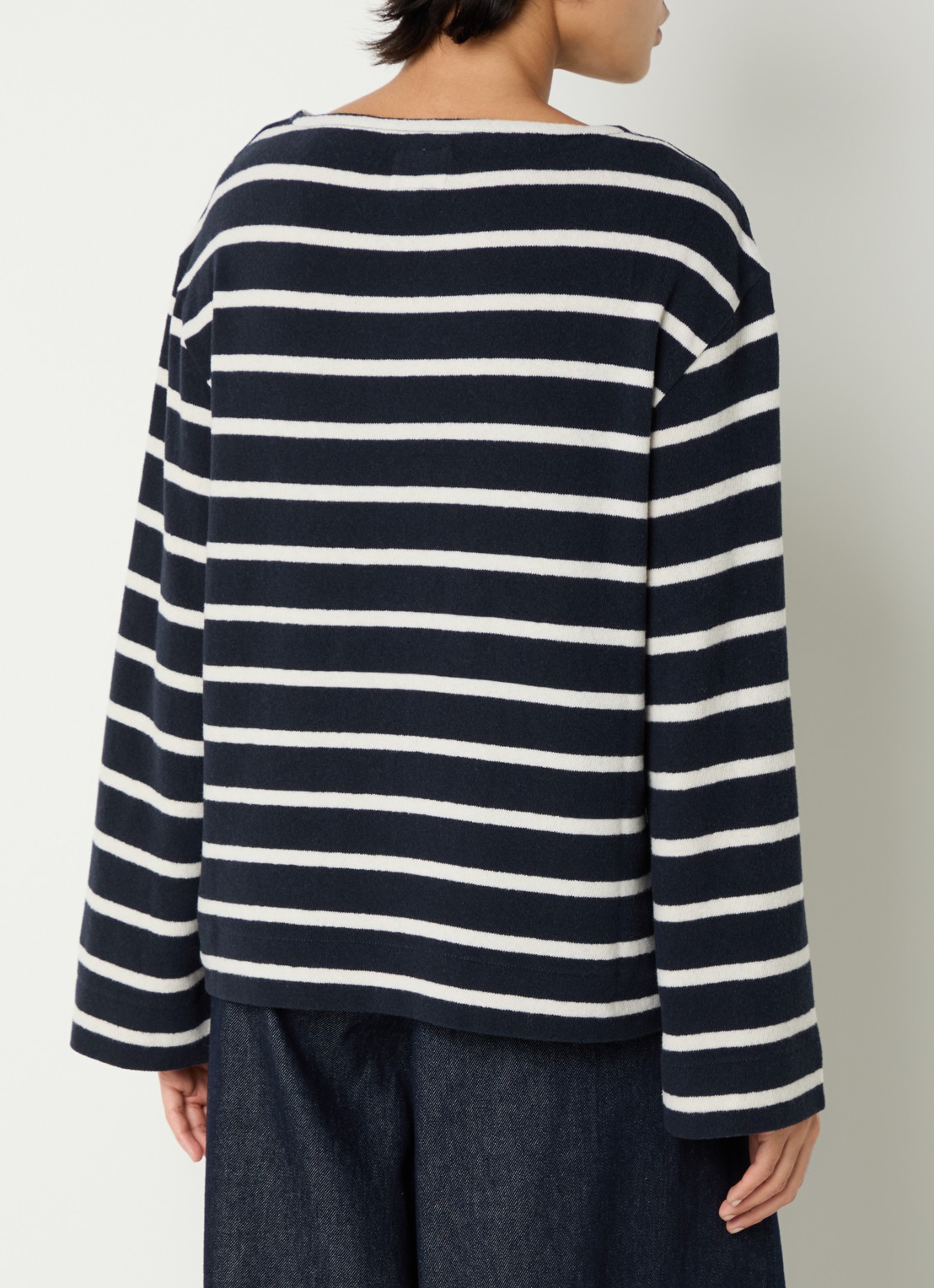 Bellerose Fonsy longsleeve met streepprint - achterkant 2 donkerblauw