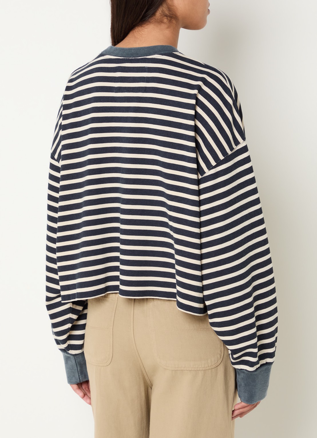 Bellerose Franto long sleeve met streepprint - achterkant 3 donkerblauw