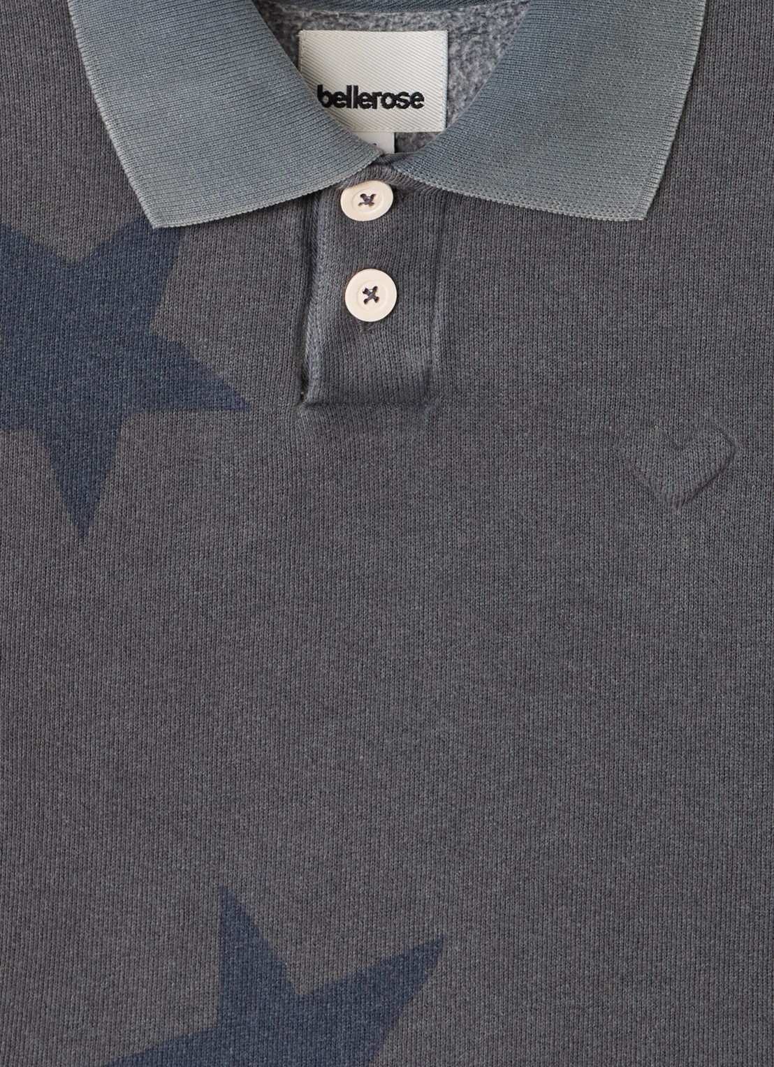 Bellerose Fruto fijngebreide polo - detail donkergrijs