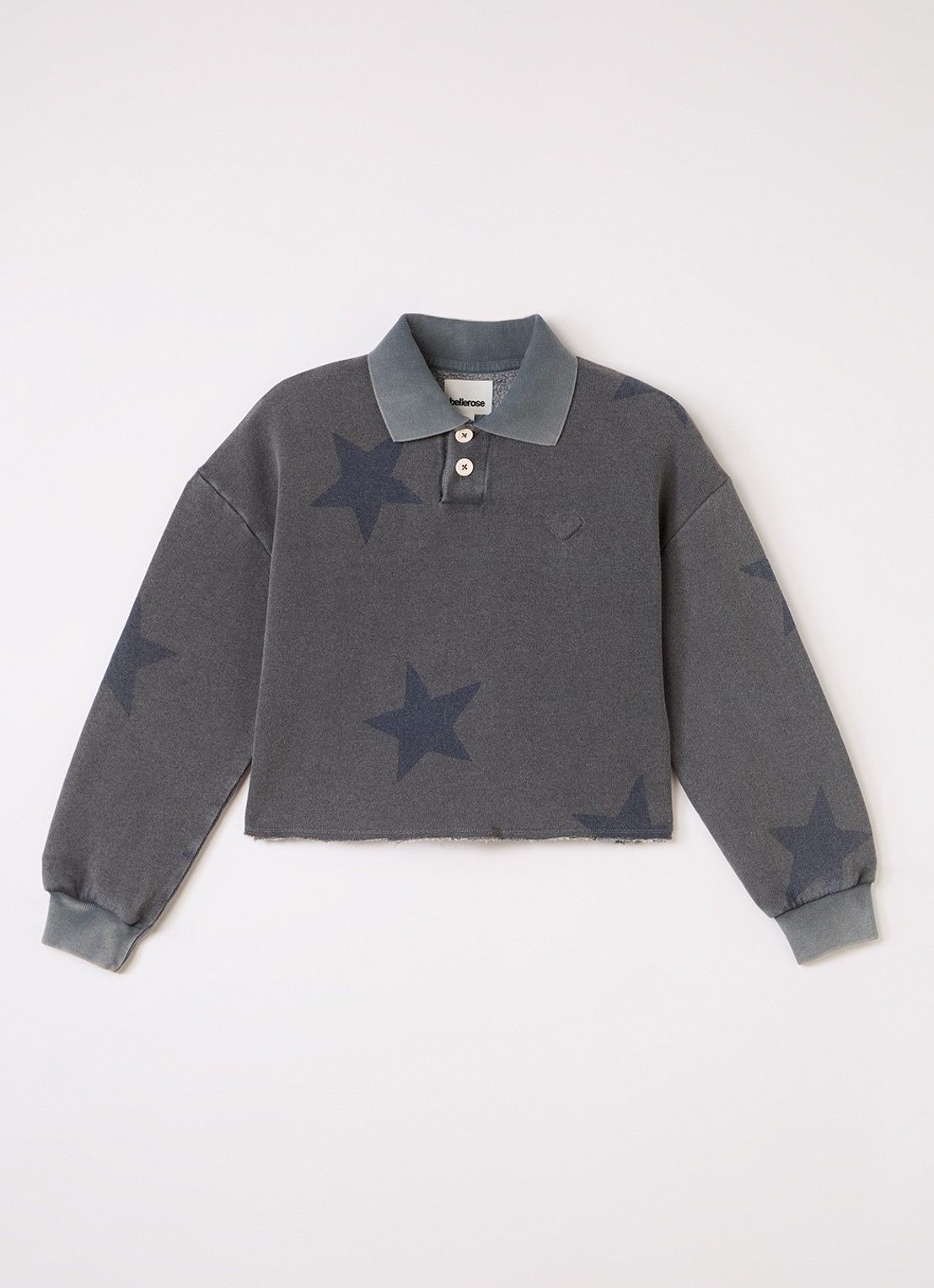 Bellerose Fruto fijngebreide polo - voorkant 2 donkergrijs
