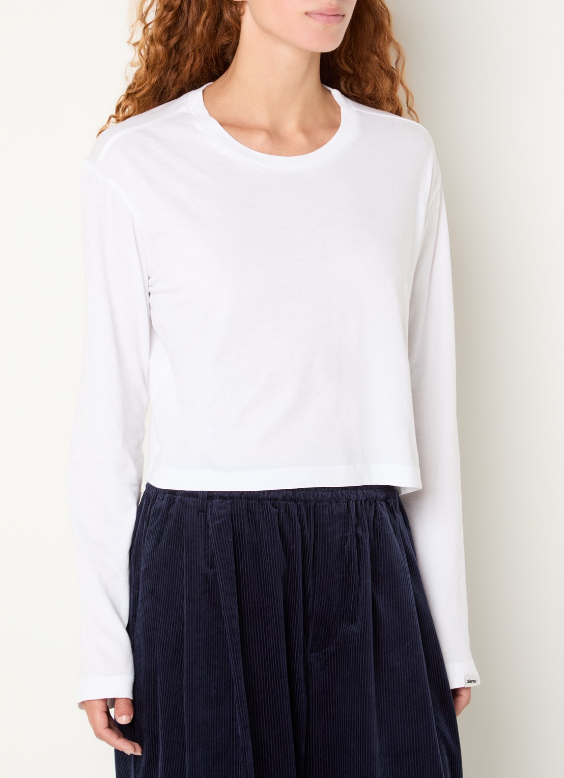 Bellerose Fuele longsleeve met ronde hals - detail wit