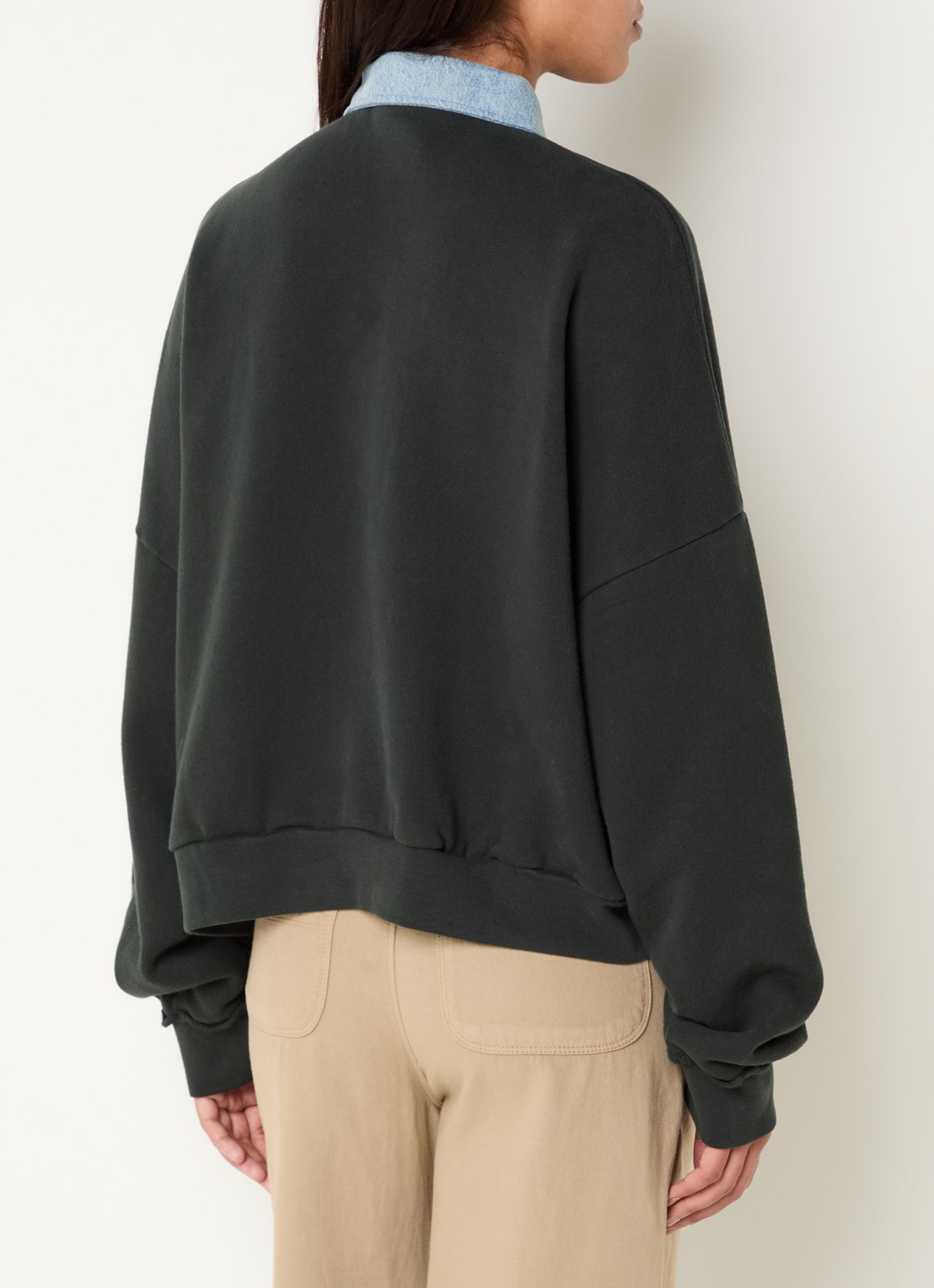 Bellerose Furento sweater met polokraag - achterkant 4 bronsgroen