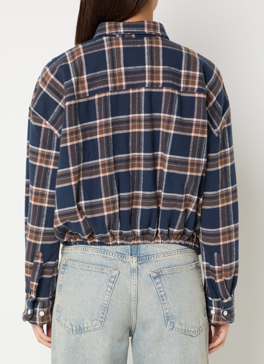 Bellerose Gemma blouse met ruitdessin - achterkant indigo