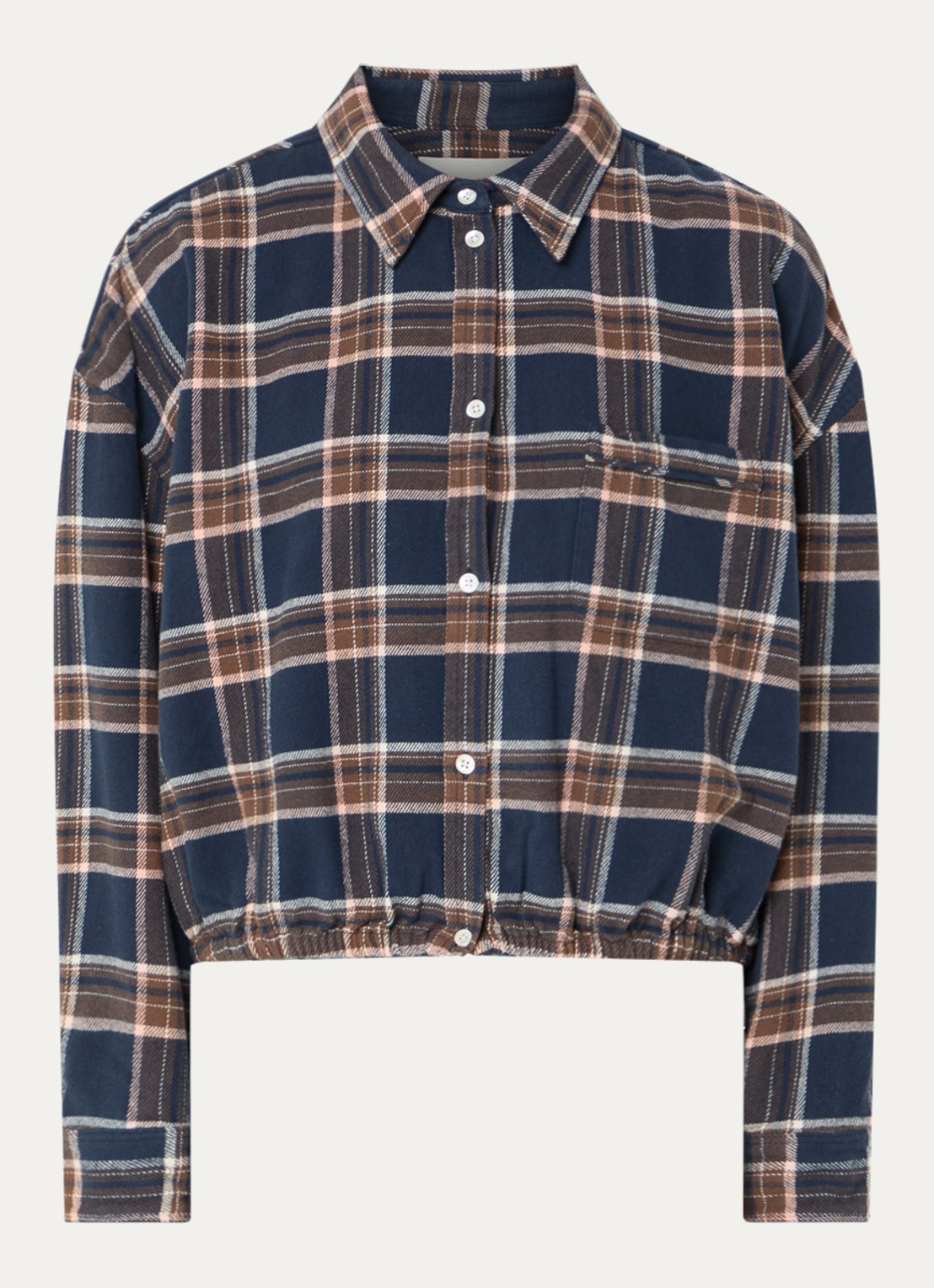 Bellerose Gemma blouse met ruitdessin - voorkant 2 indigo