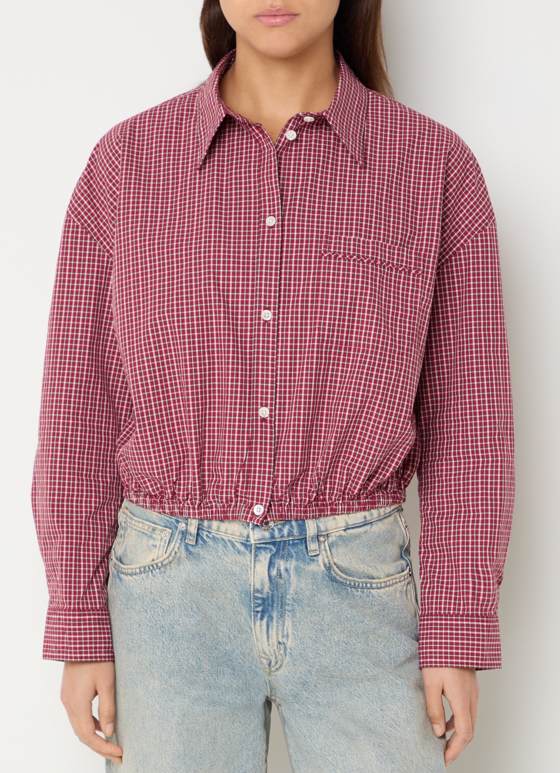 Bellerose Gemma blouse met ruitdessin - detail 4 rood
