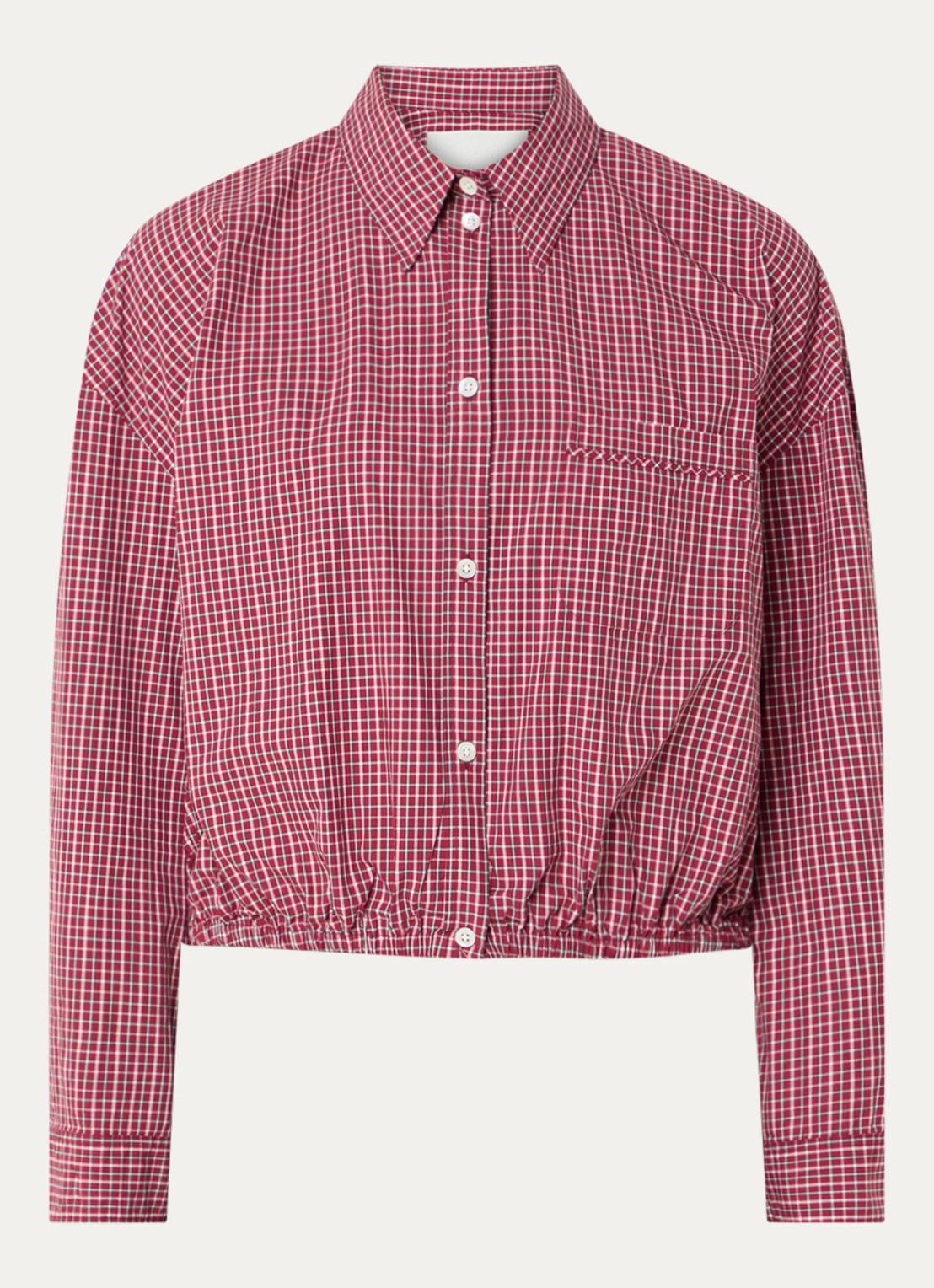 Bellerose Gemma blouse met ruitdessin - voorkant rood