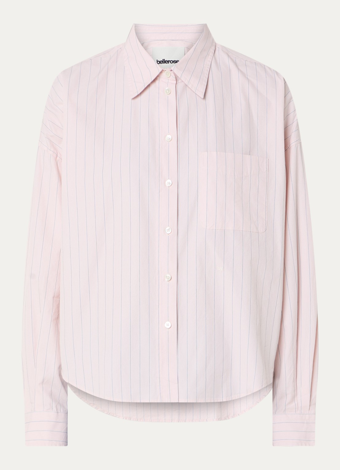 Bellerose Ginger blouse met streepprint - voorkant lichtroze
