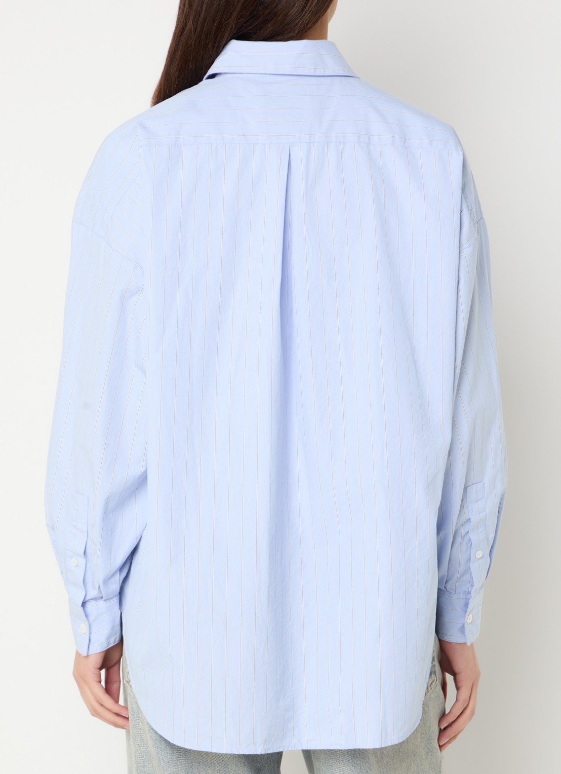 Bellerose Giorgia blouse met streepprint - achterkant 4 lichtblauw