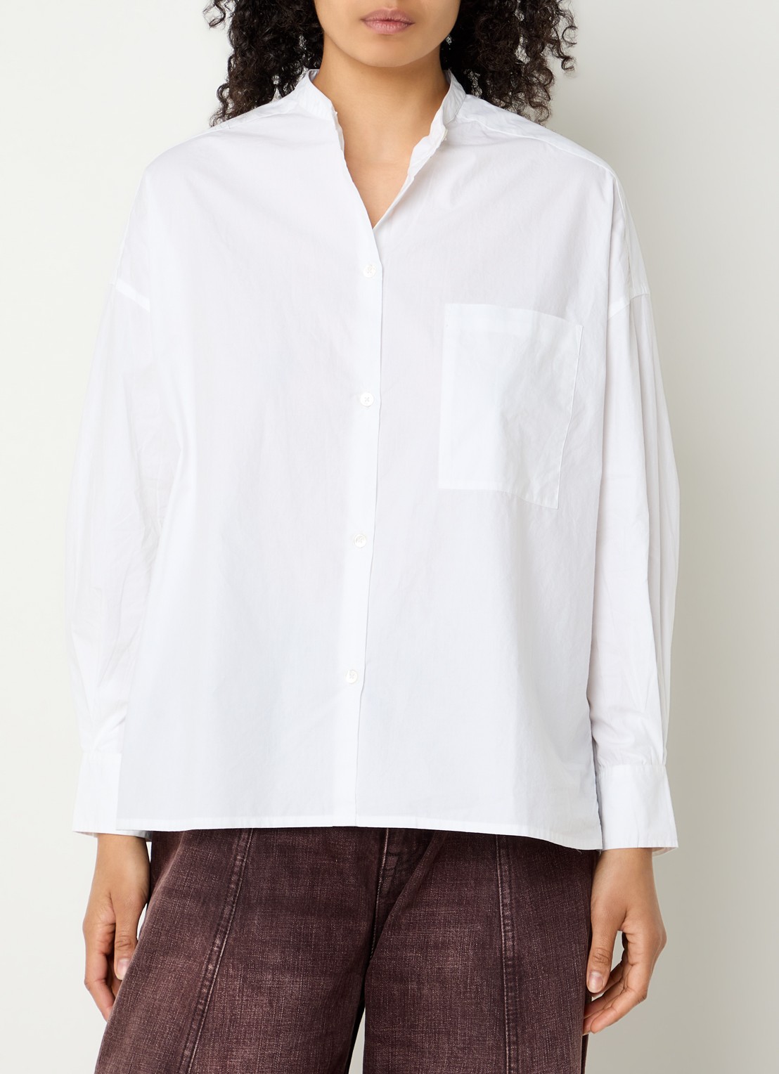 Bellerose Gorky blouse met borstzak - detail wit