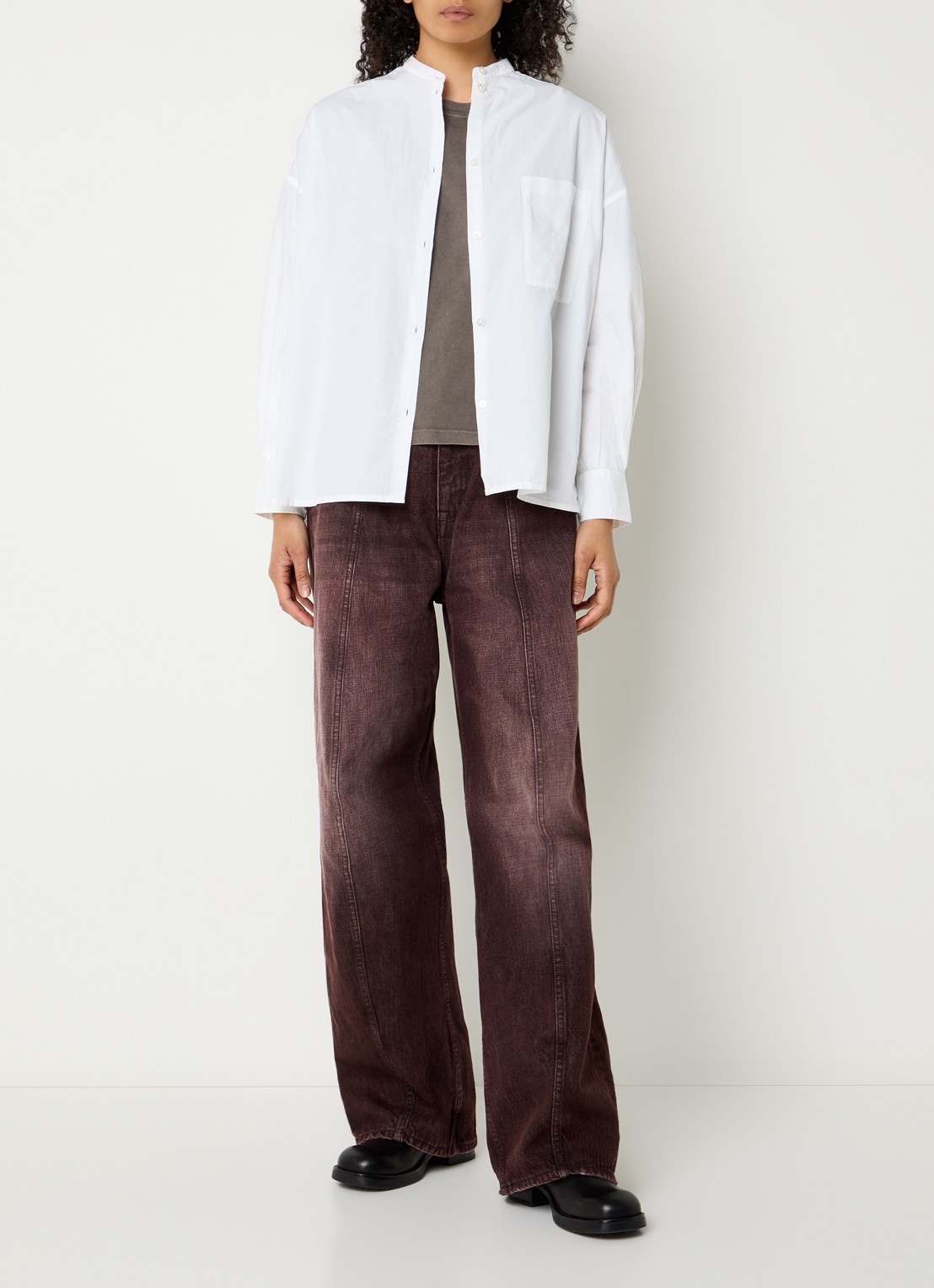Bellerose Gorky blouse met borstzak - voorkant 4 wit