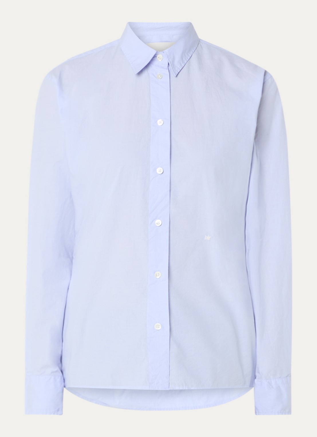 Bellerose Grey blouse met kraag - voorkant lichtblauw