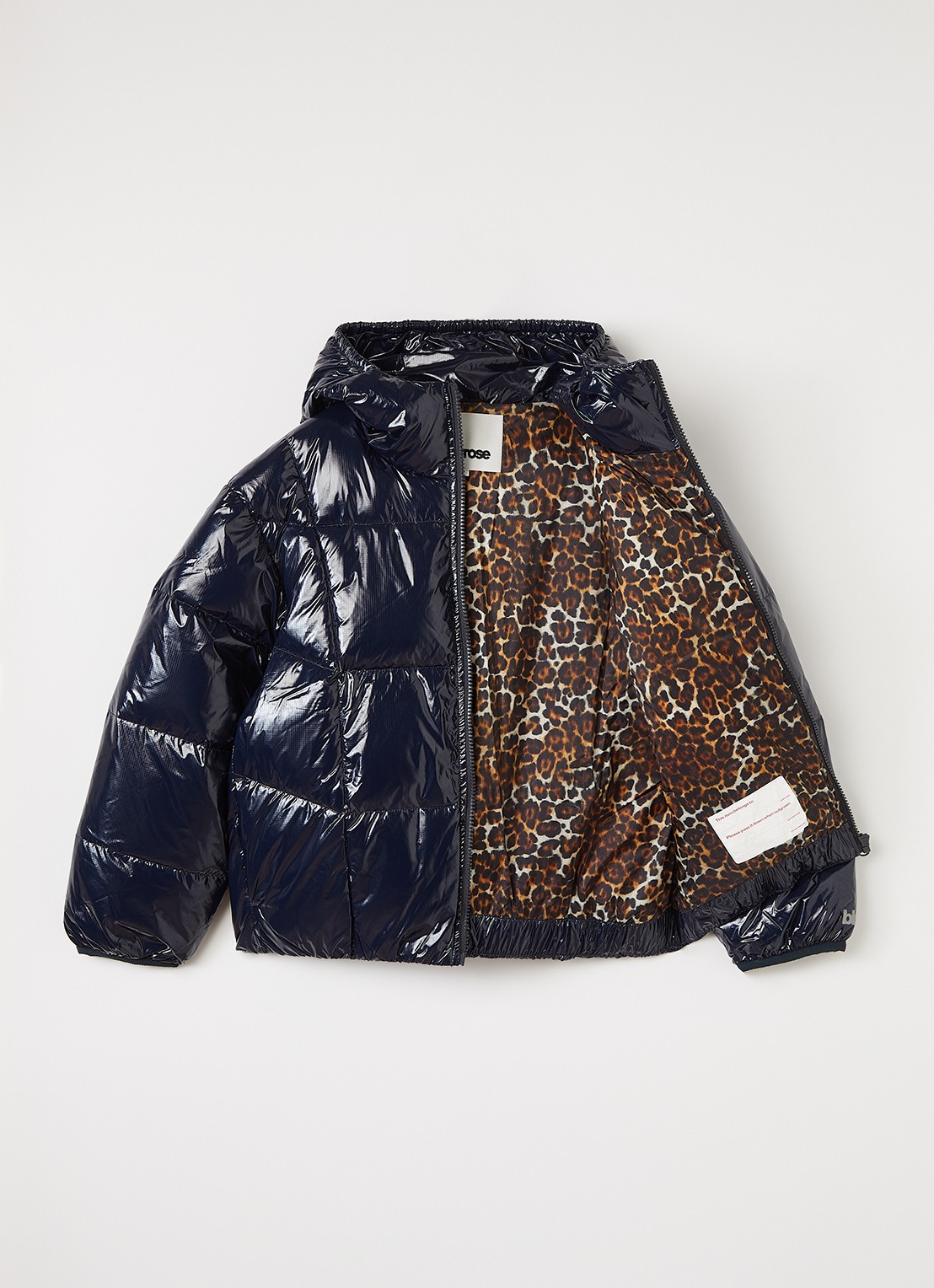 Bellerose Habu puffer jack met glanzende finish - voorkant 2 donkerblauw