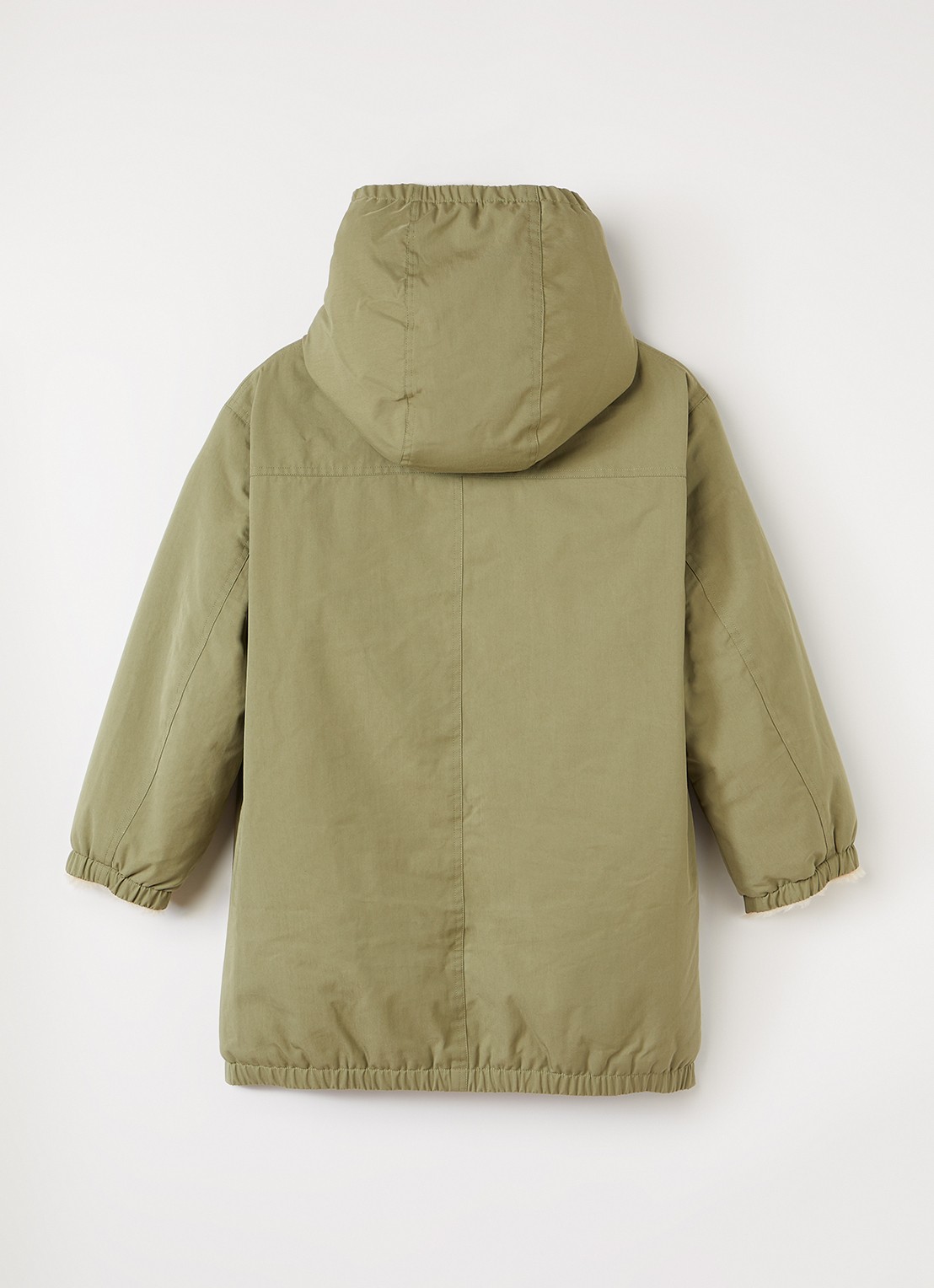 Bellerose Harbour gewatteerde parka met klepzakken  - achterkant beige