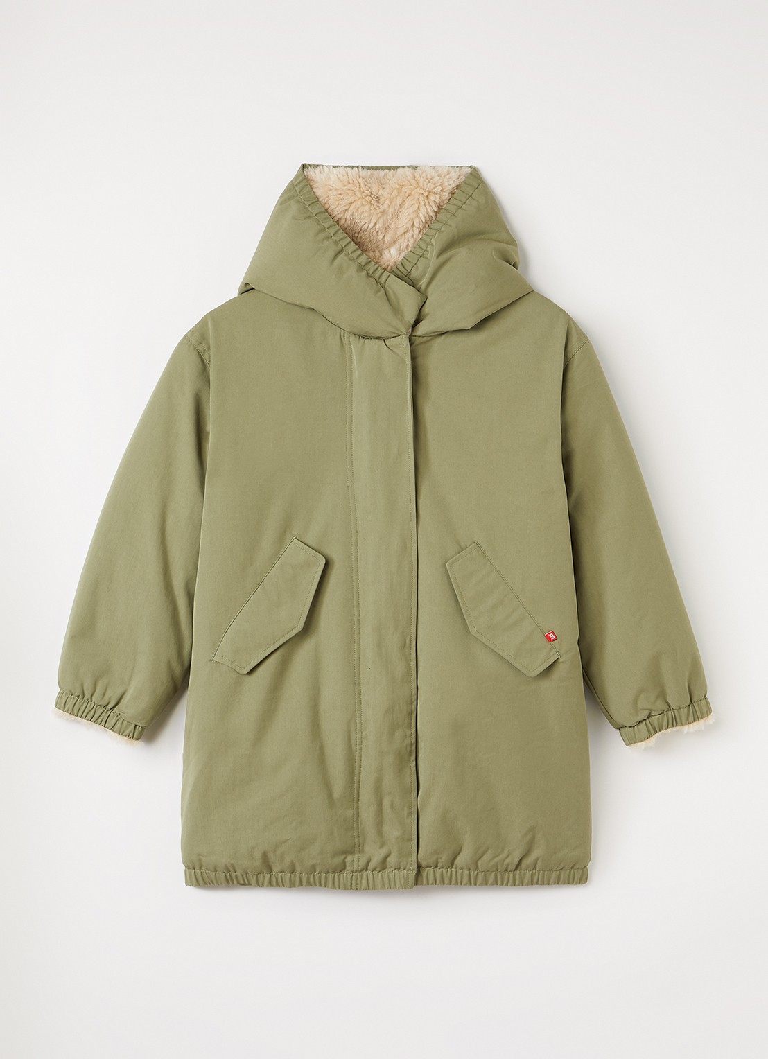 Bellerose Harbour gewatteerde parka met klepzakken  - voorkant 2 beige