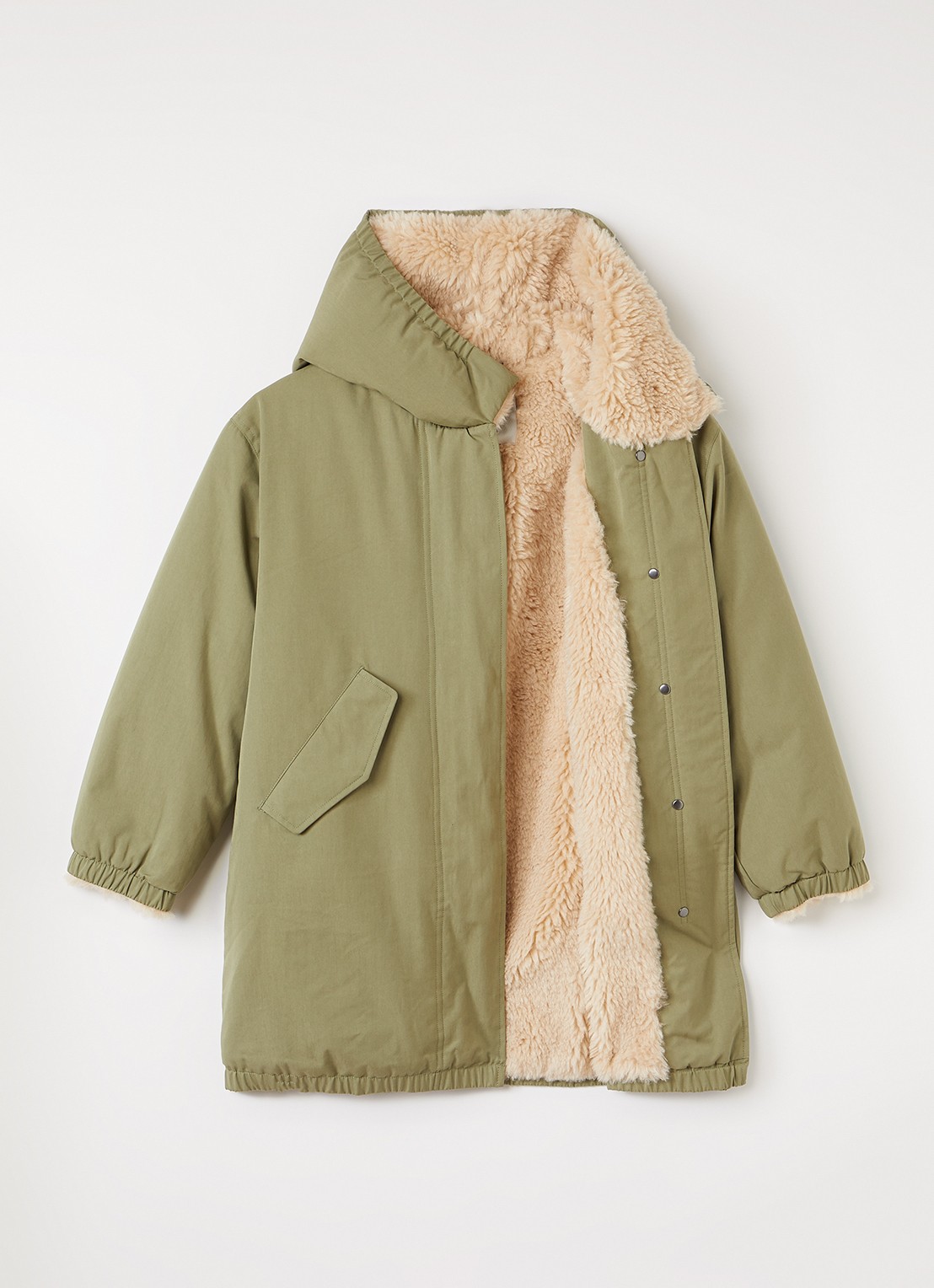Bellerose Harbour gewatteerde parka met klepzakken  - voorkant 3 beige