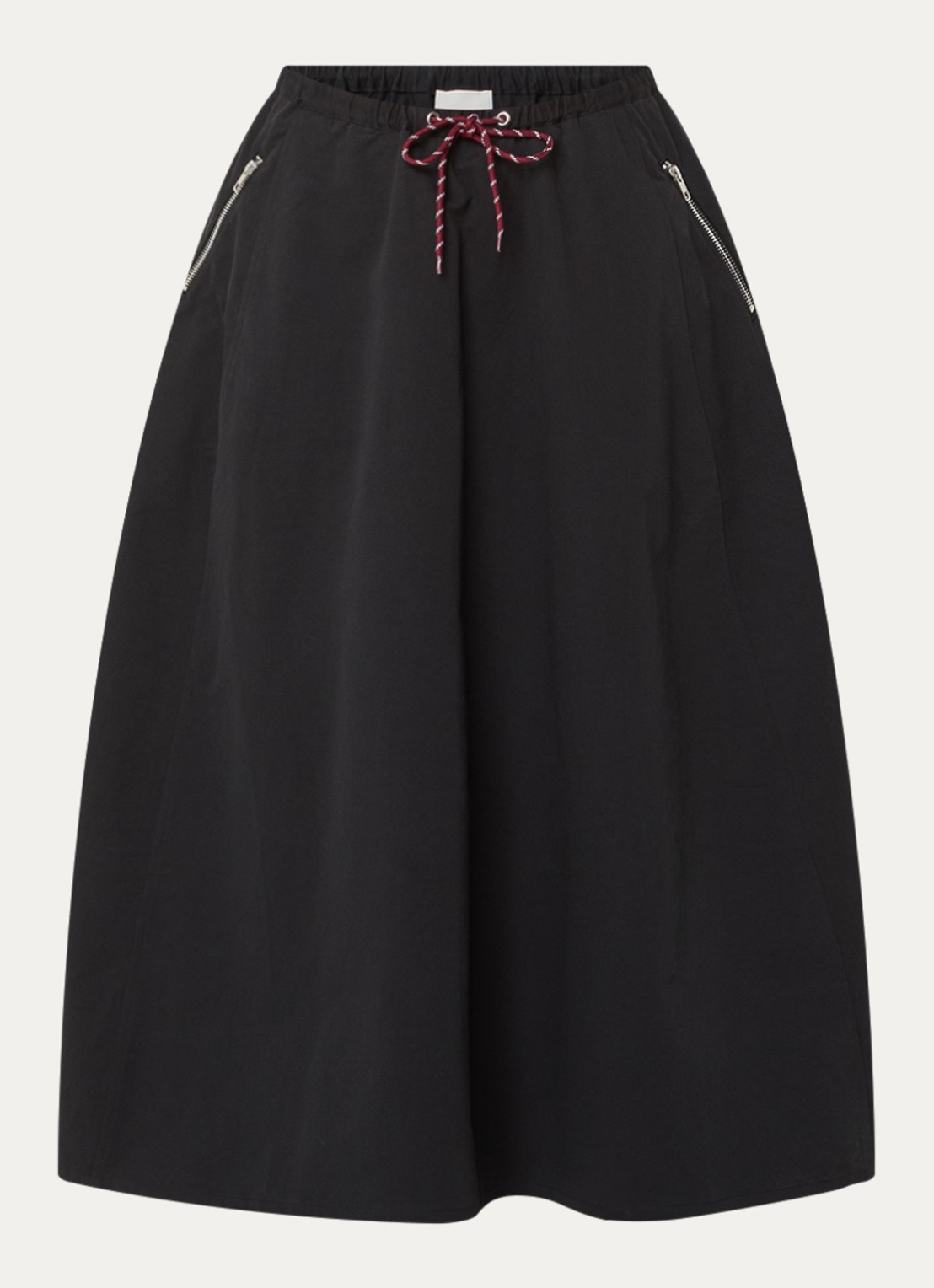 Bellerose Harlin midi A-lijn rok met ritszakken - voorkant zwart