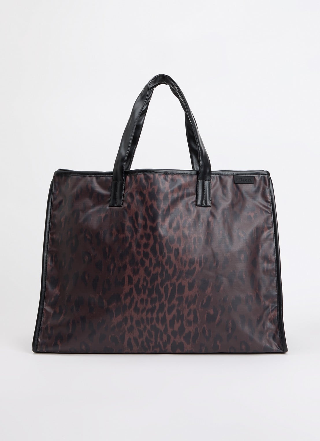 Bellerose Hecky shopper met panterprint - voorkant 2 donkerbruin