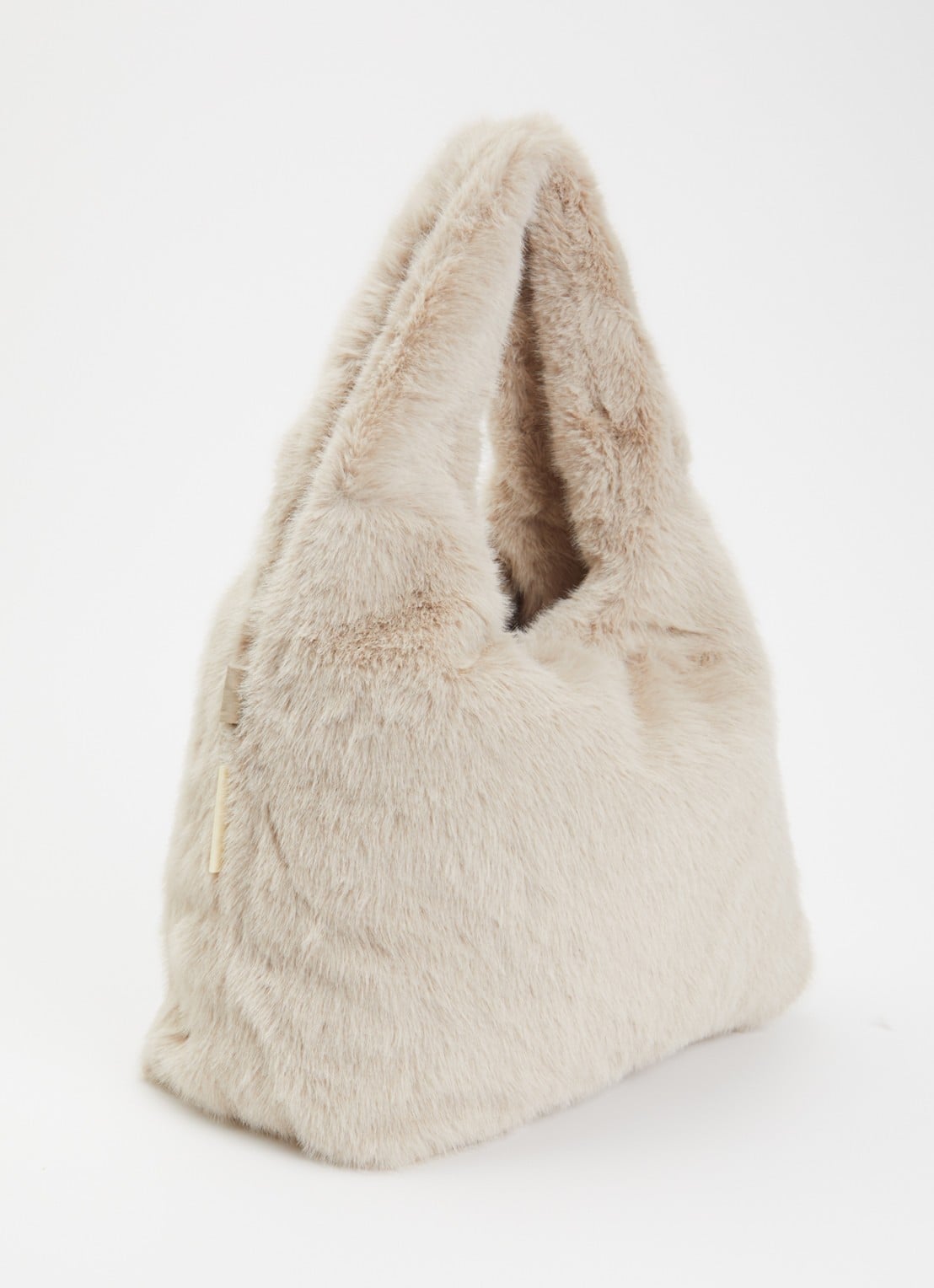Bellerose Helga handtas van imitatiebont  - achterkant 5 beige