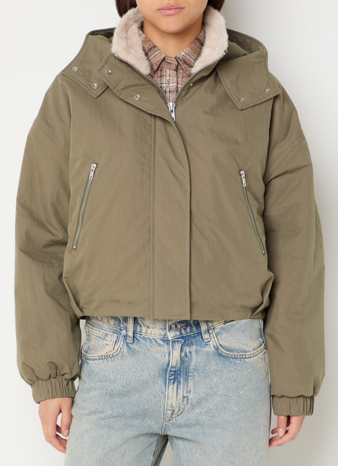 Bellerose Herna bomberjack met steekzakken - detail 4 khaki