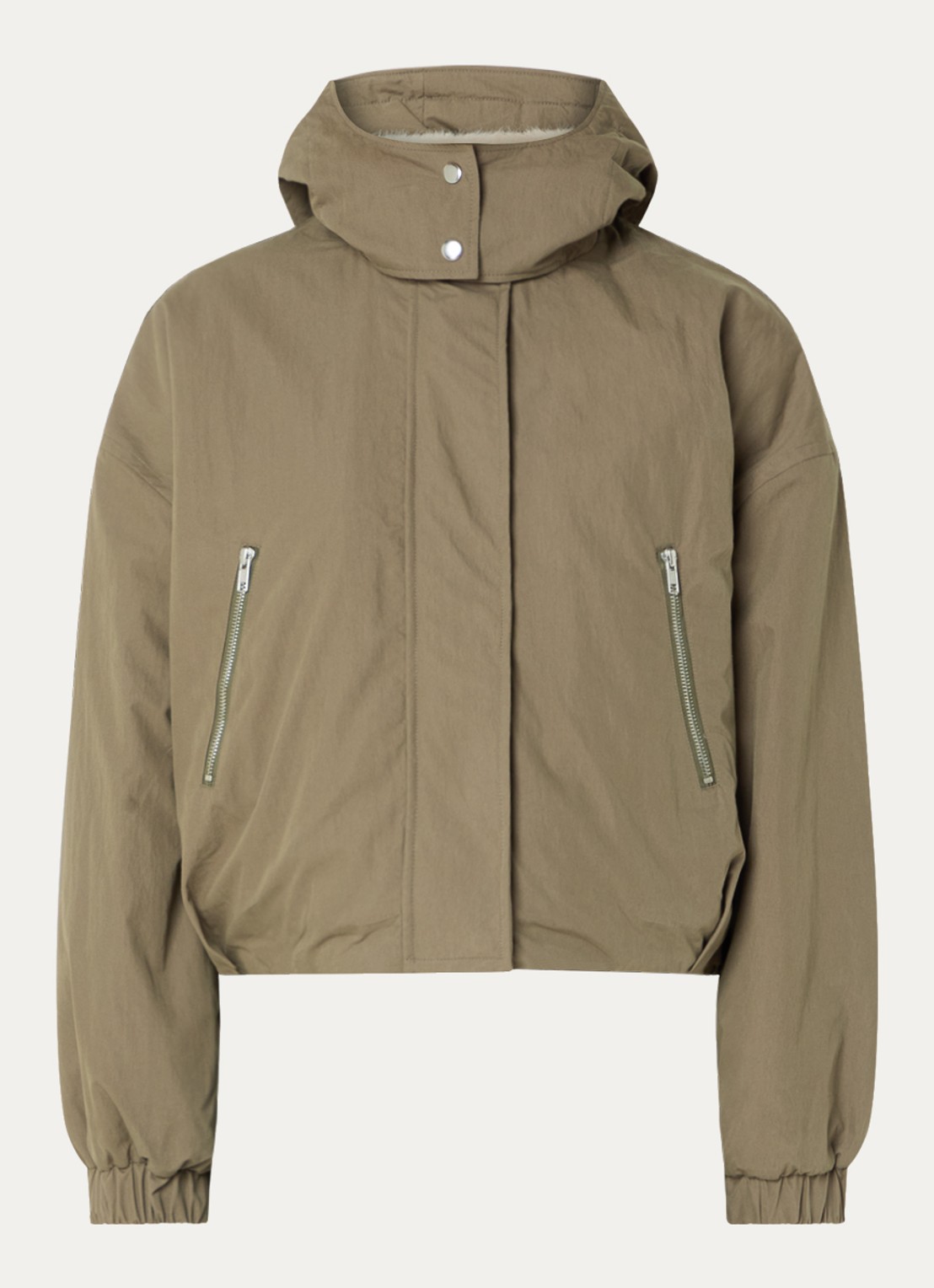 Bellerose Herna bomberjack met steekzakken - voorkant 2 khaki