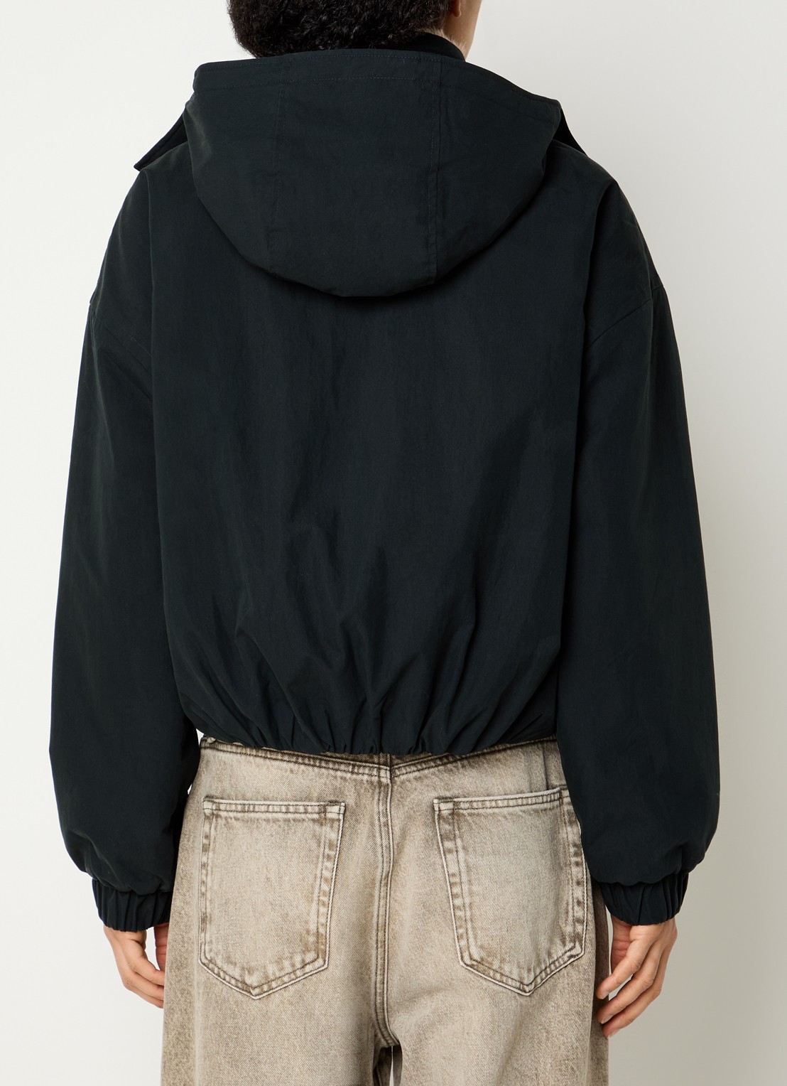 Bellerose Herna cropped jack met capuchon en ritszakken - achterkant 4 zwart
