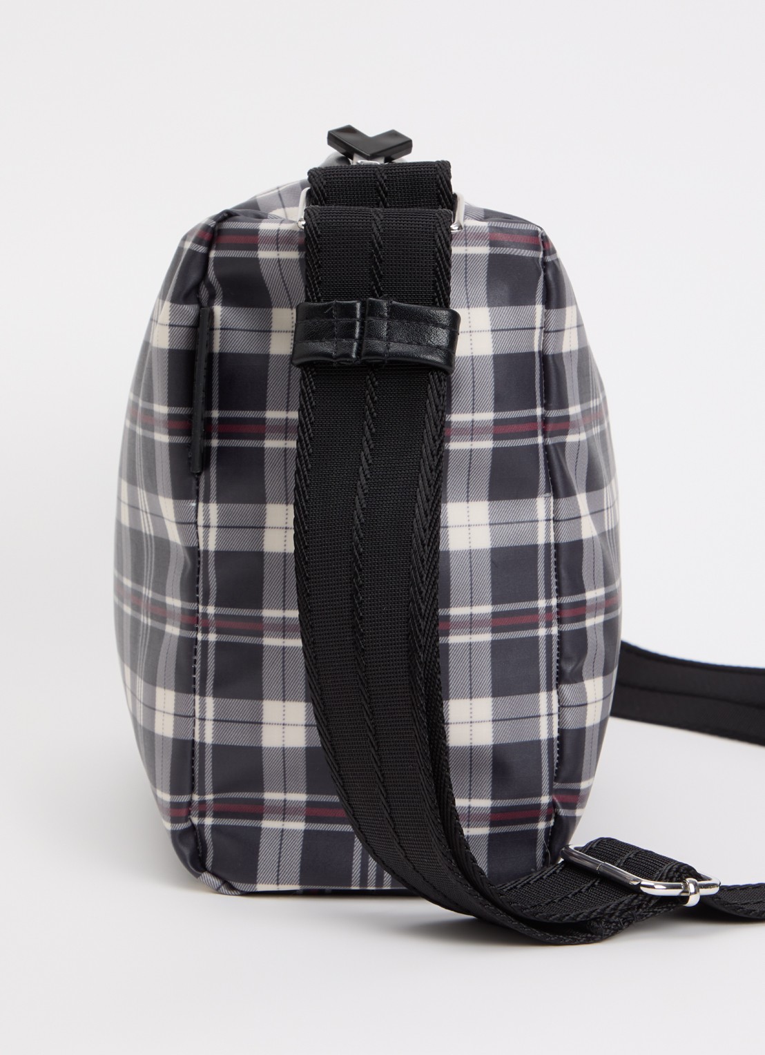 Bellerose Hobbes crossbodytas met ruitdessin en verstelbare schouderriem - detail 4 donkerblauw