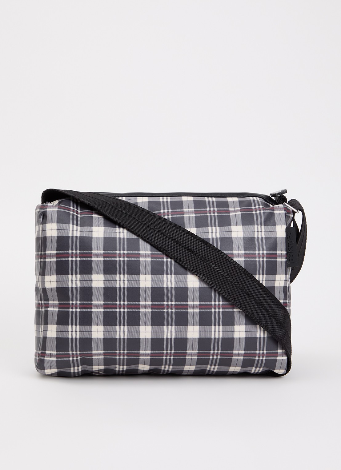 Bellerose Hobbes crossbodytas met ruitdessin en verstelbare schouderriem - voorkant 2 donkerblauw