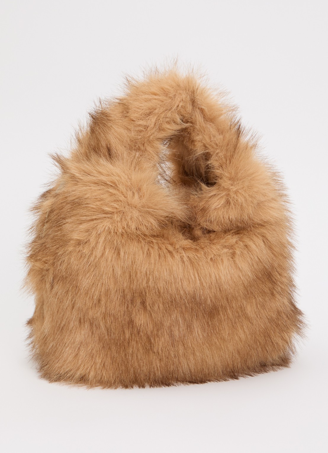 Bellerose Hochet handtas van imitatiebont met afneembare schouderriem - achterkant camel