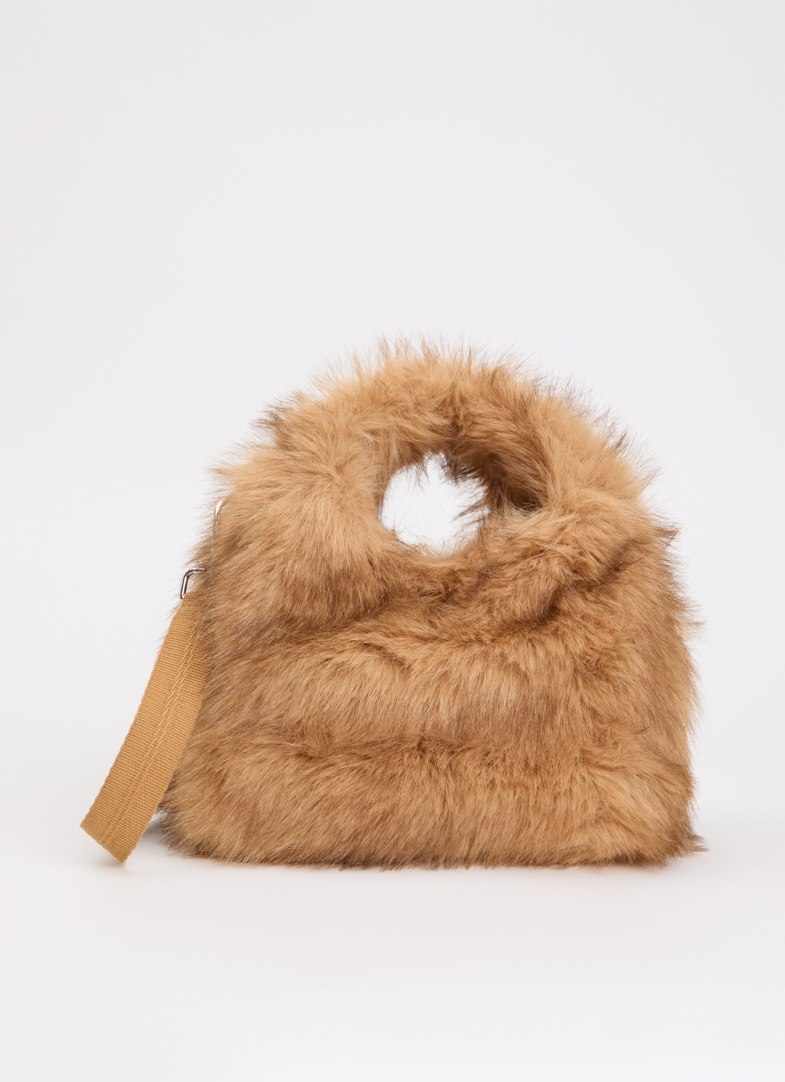 Bellerose Hochet handtas van imitatiebont met afneembare schouderriem - voorkant 2 camel