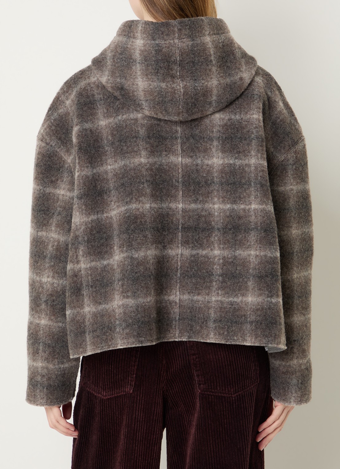Bellerose Jack in wolblend met ruitdessin en steekzakken - achterkant 2 bruin