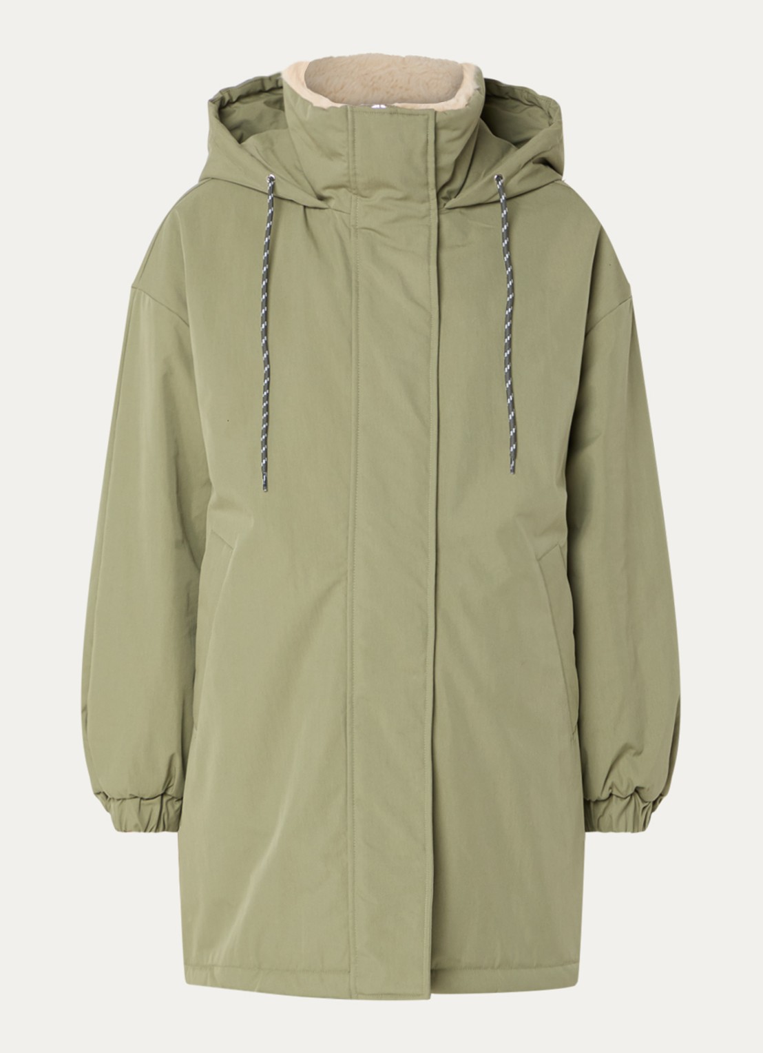 Bellerose Jade oversized gewatteerde parka met capuchon - voorkant 3 olijfgroen