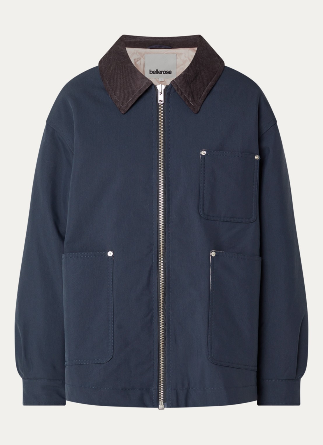 Bellerose Jaimee gewatteerd barn jack met borstzak  - voorkant donkerblauw
