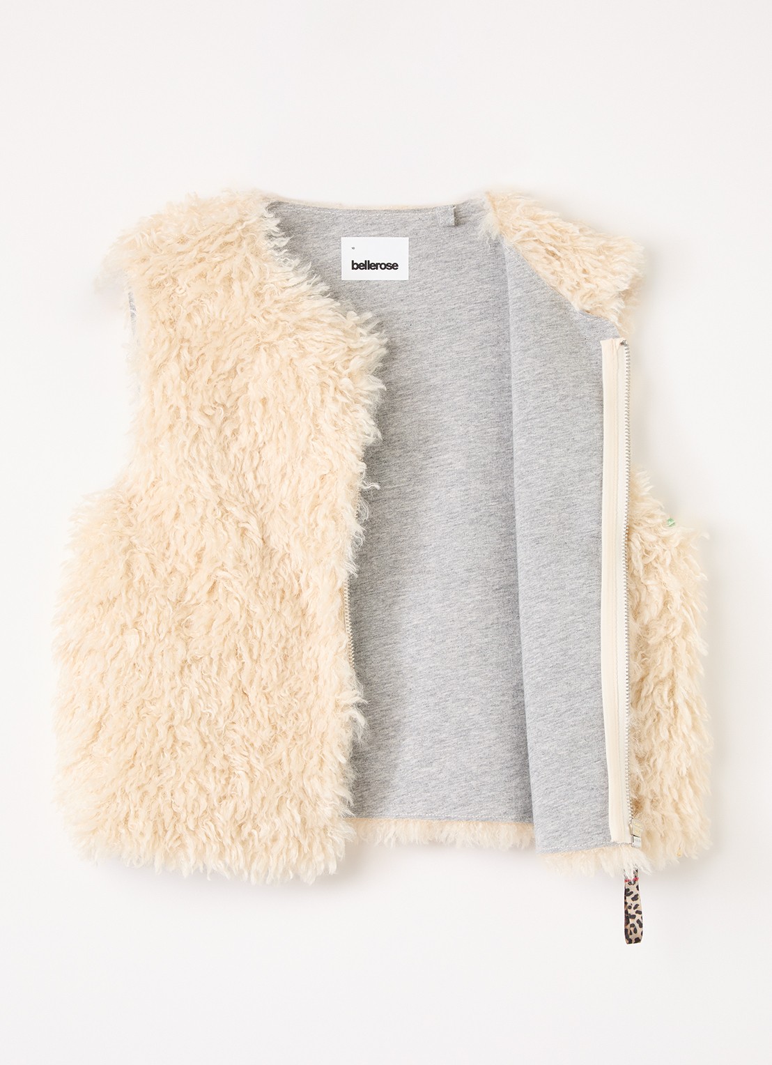 Bellerose Jams bodywarmer van imitatiebont - voorkant 3 beige