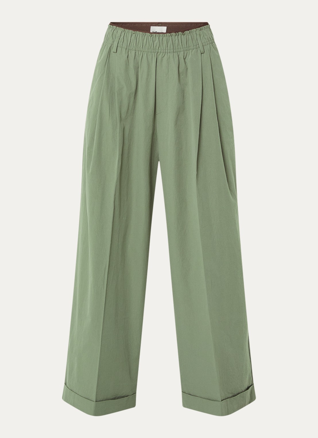 Bellerose Jasha high waist wide fit broek met steekzakken - voorkant 2 groen