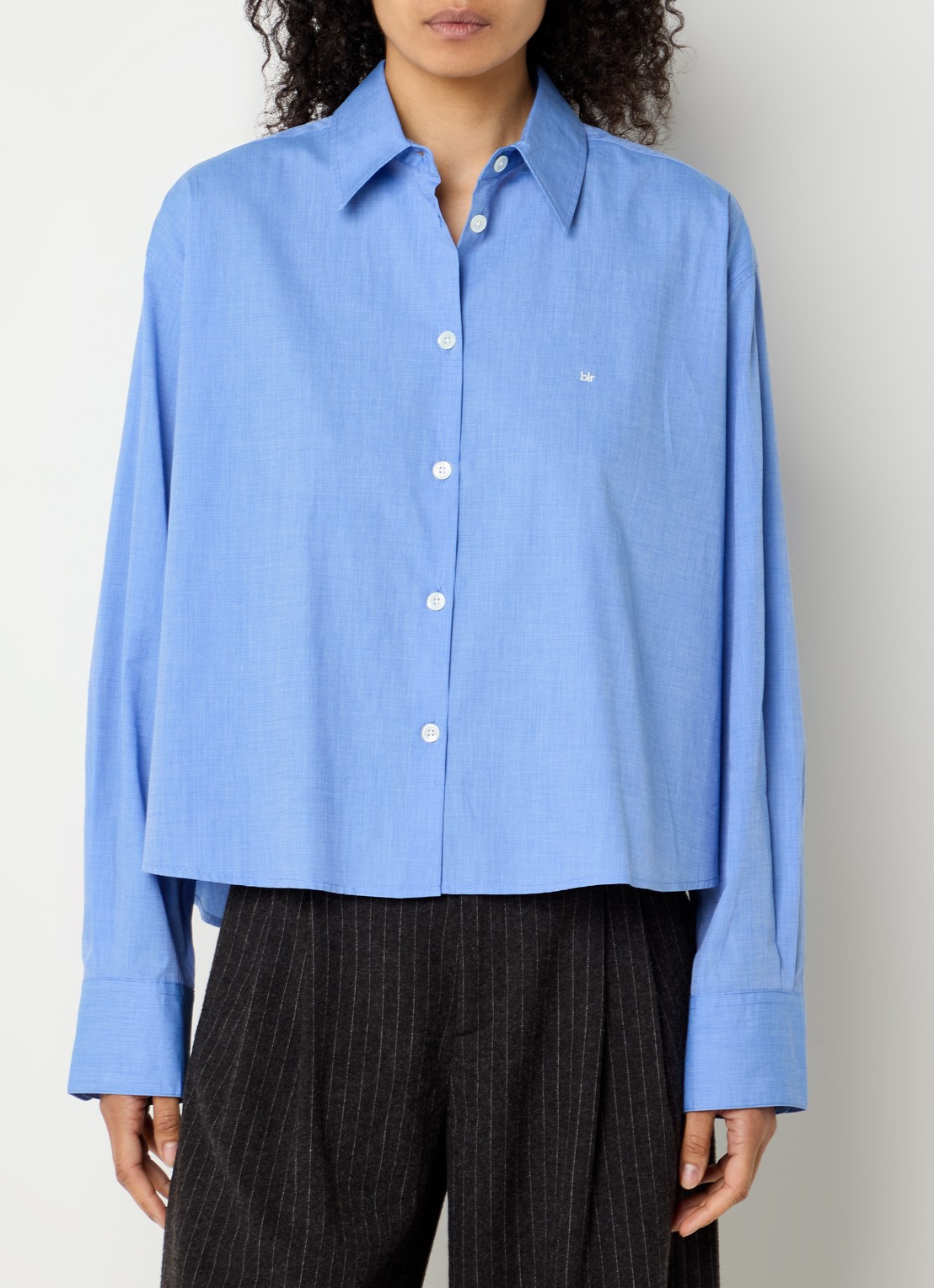 Bellerose Java blouse met logo - detail blauw