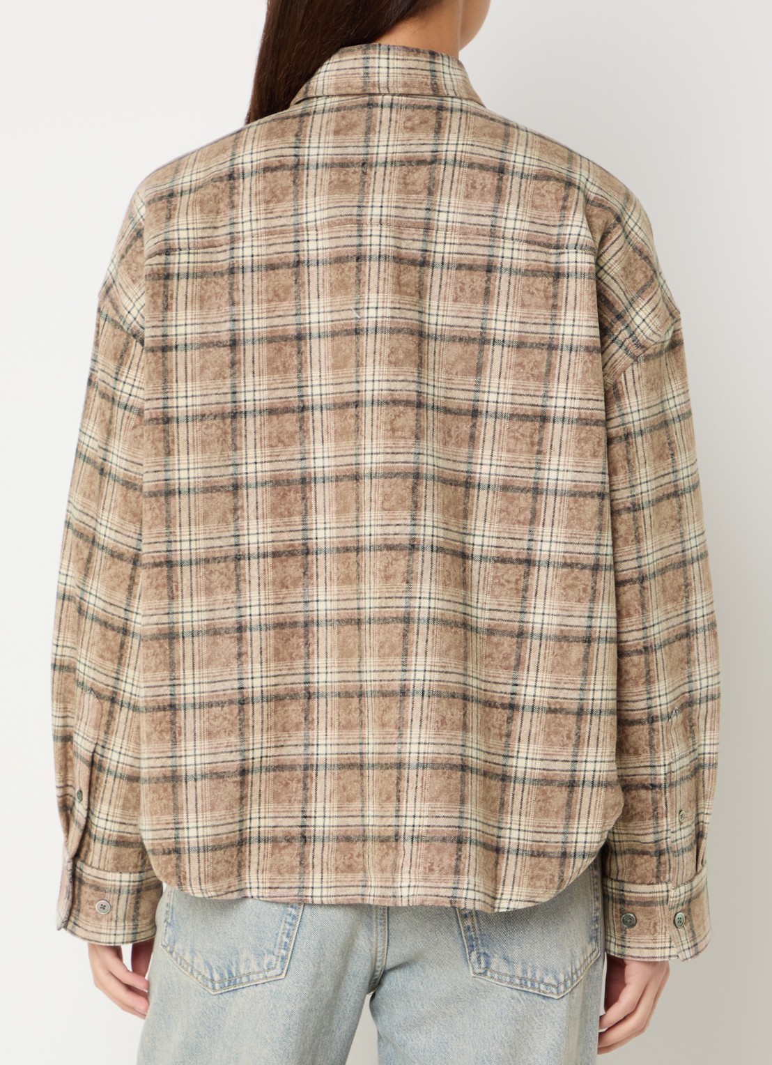Bellerose Jaxie blouse met ruitdessin - achterkant 4 lichtbruin